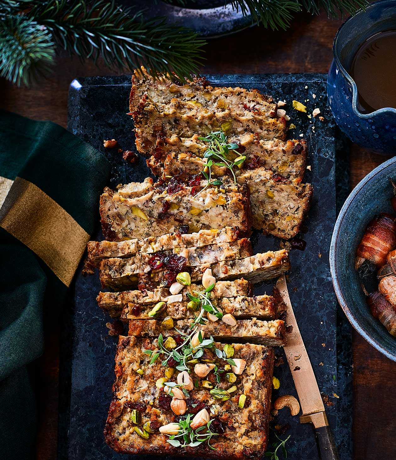Cashew and pistachio stuffing nut roast recipe Sainsbury`s Magazine