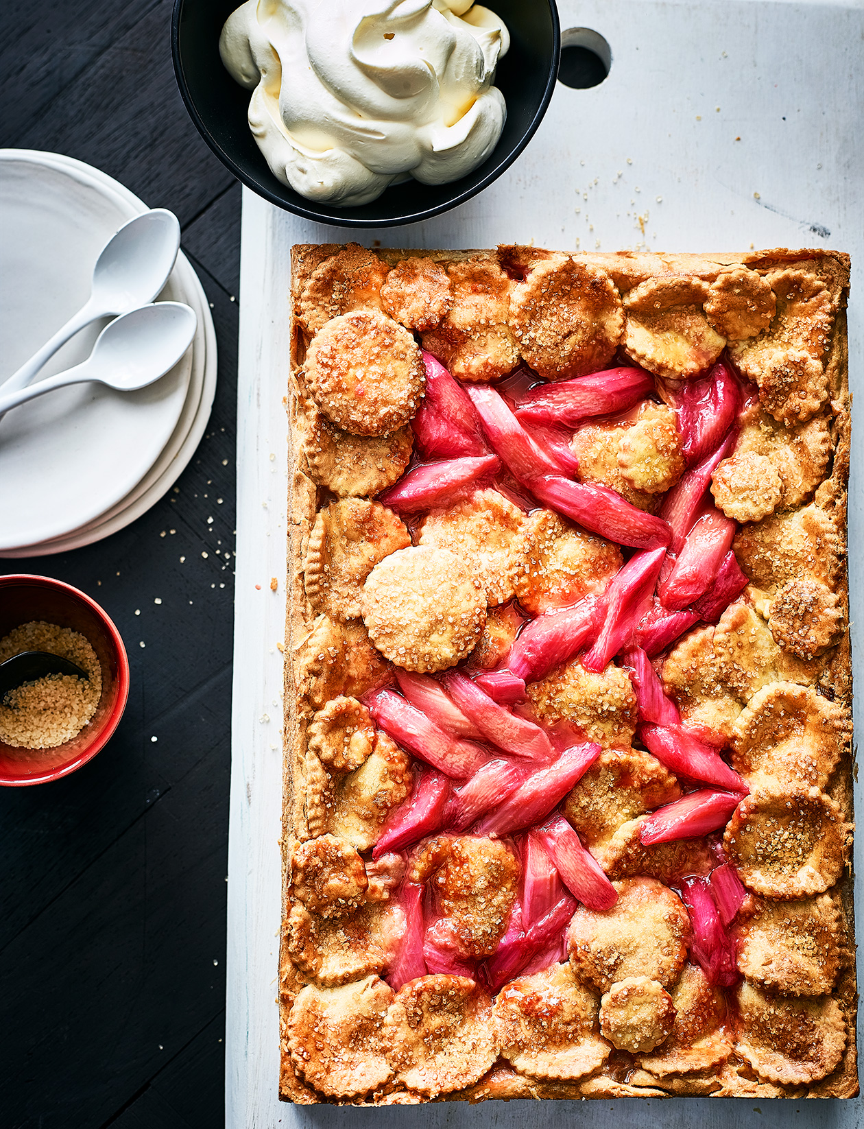 Rhubarb slab pie recipe | Sainsbury`s Magazine