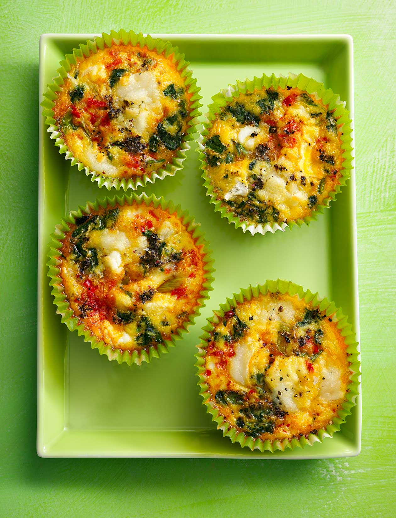 Red pepper and spinach egg muffins recipe Sainsbury`s Magazine