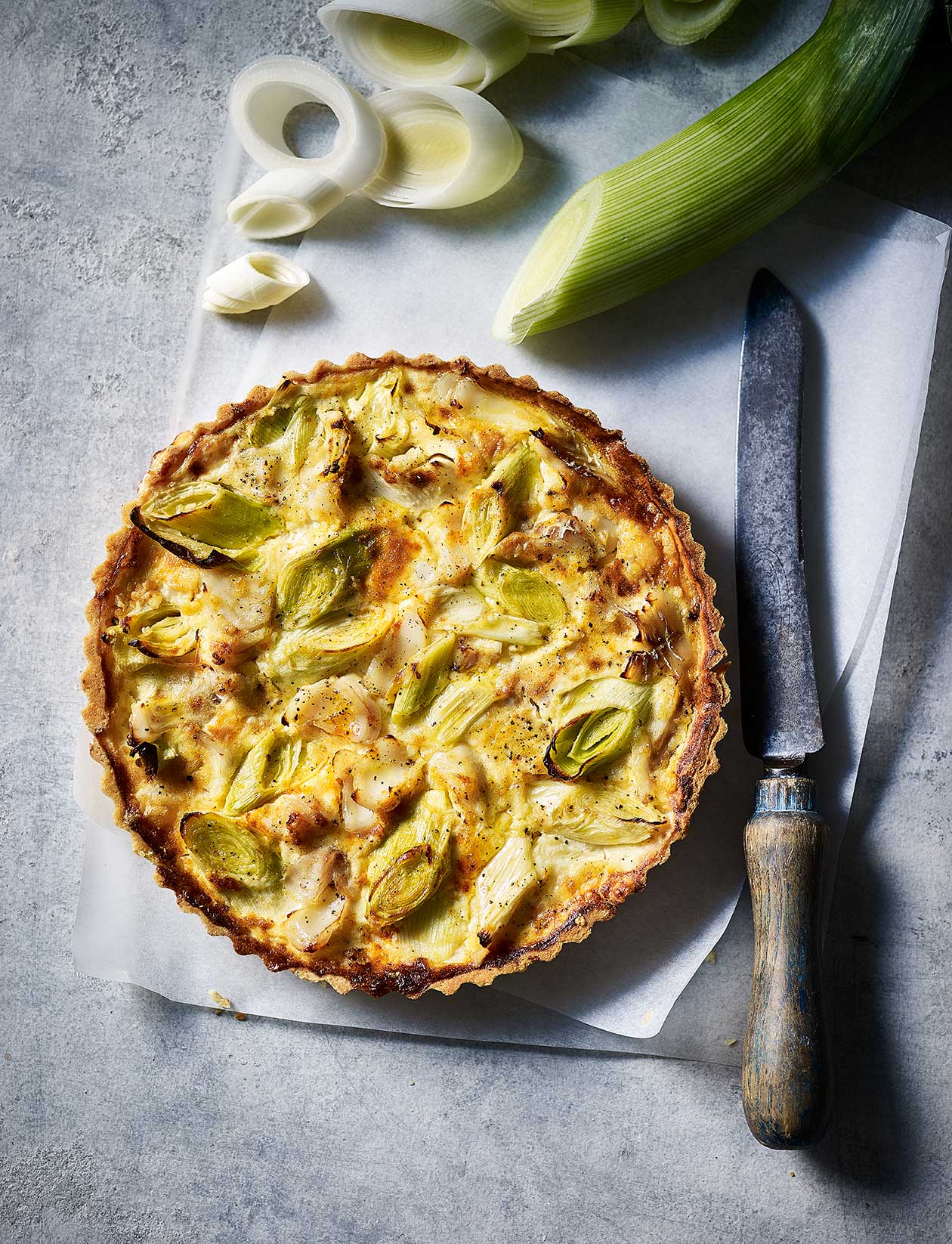 Leek and smoked haddock tart recipe Sainsbury`s Magazine