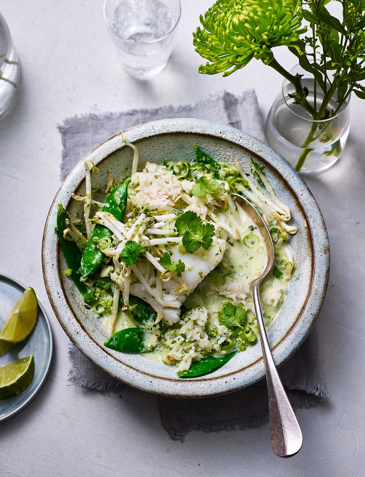 Coconut and lime fish and rice recipe Sainsbury`s Magazine