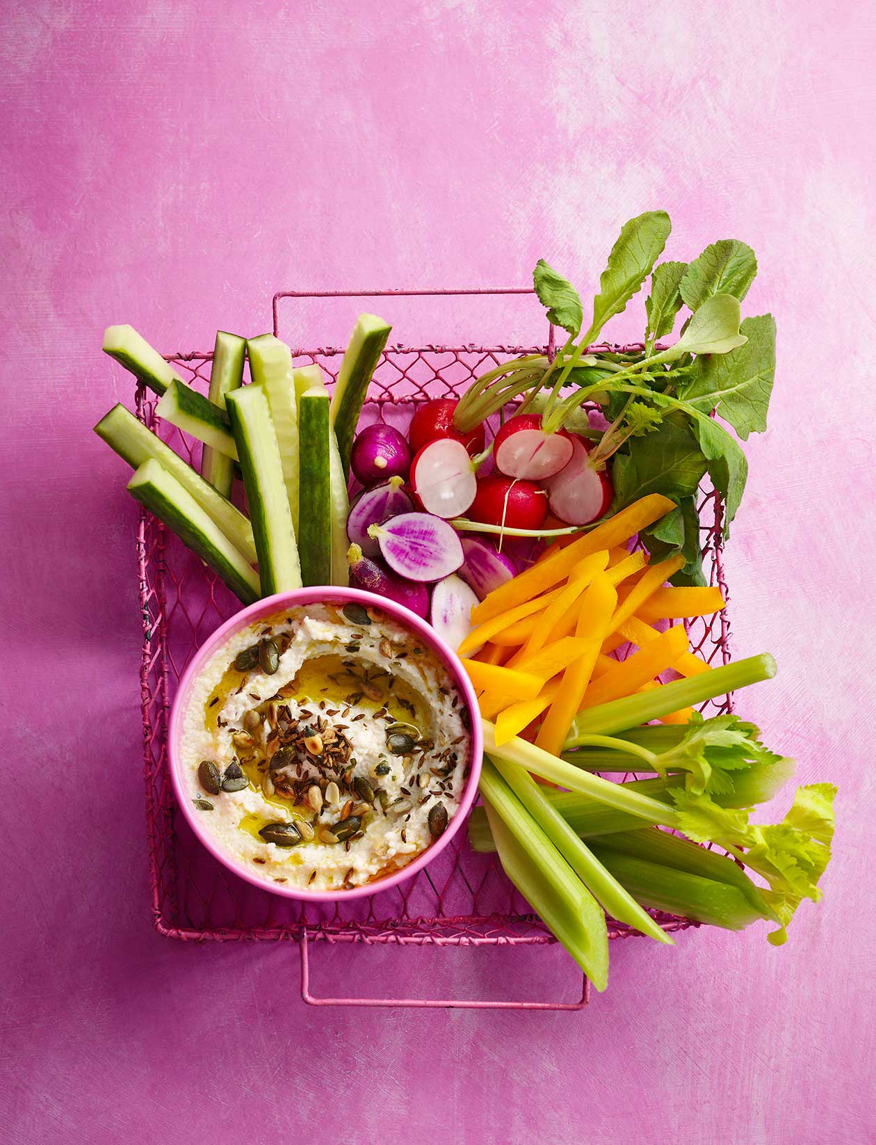 Seed Topped Cauliflower Houmous Recipe Sainsbury S Magazine