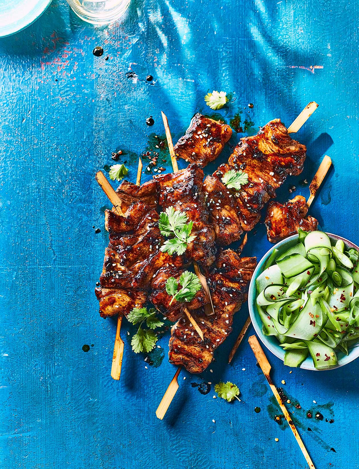 Sticky Pork Skewers With Cucumber Recipe Sainsbury S Magazine Sticky Pork Skewers With Cucumber Recipe Sainsbury S Magazine