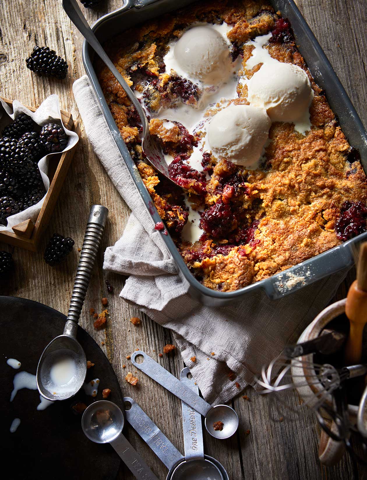 Blackberry & elderflower dump cake recipe | Sainsbury`s Magazine
