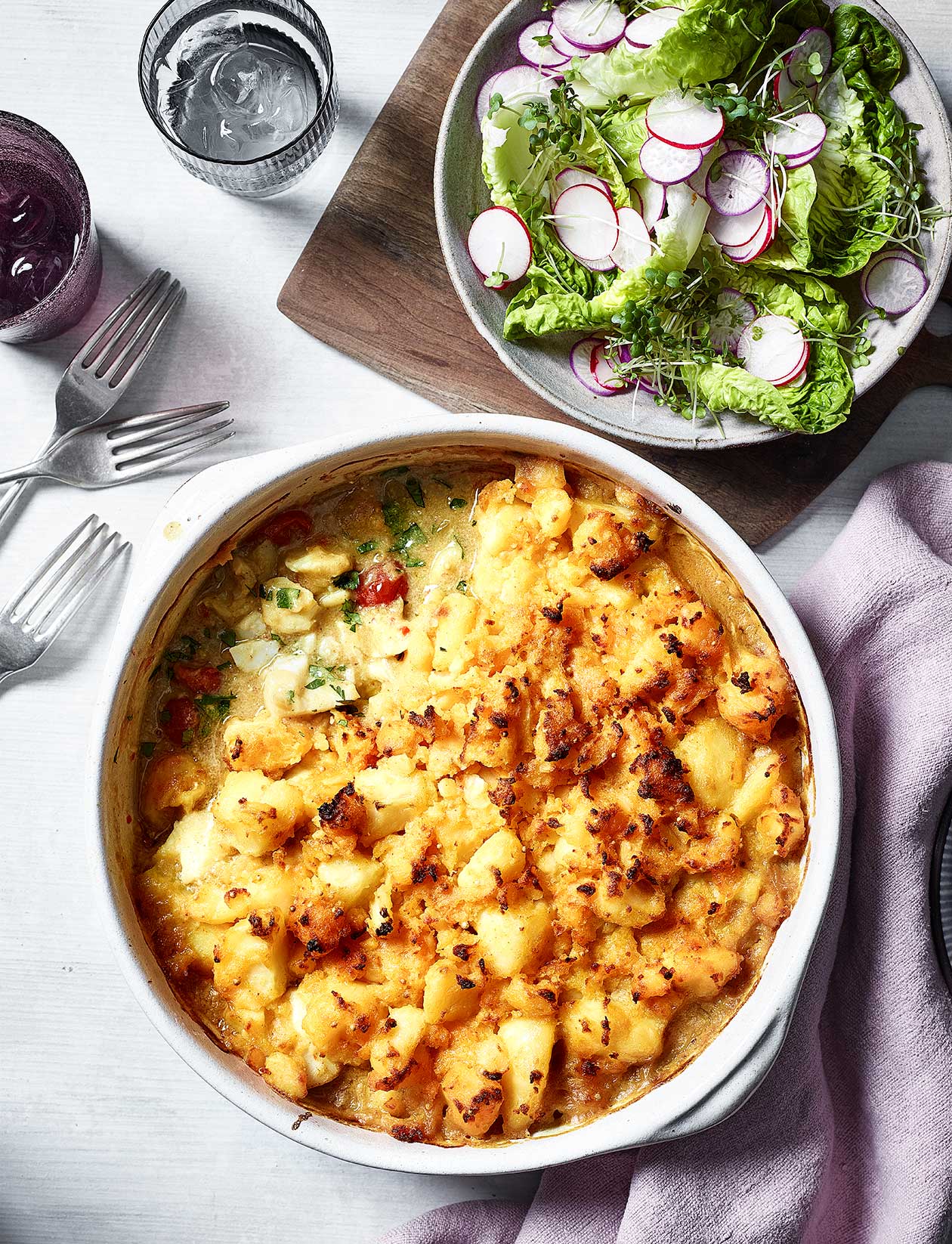 Curried fish pie with spiced potato topping recipe | Sainsbury`s Magazine