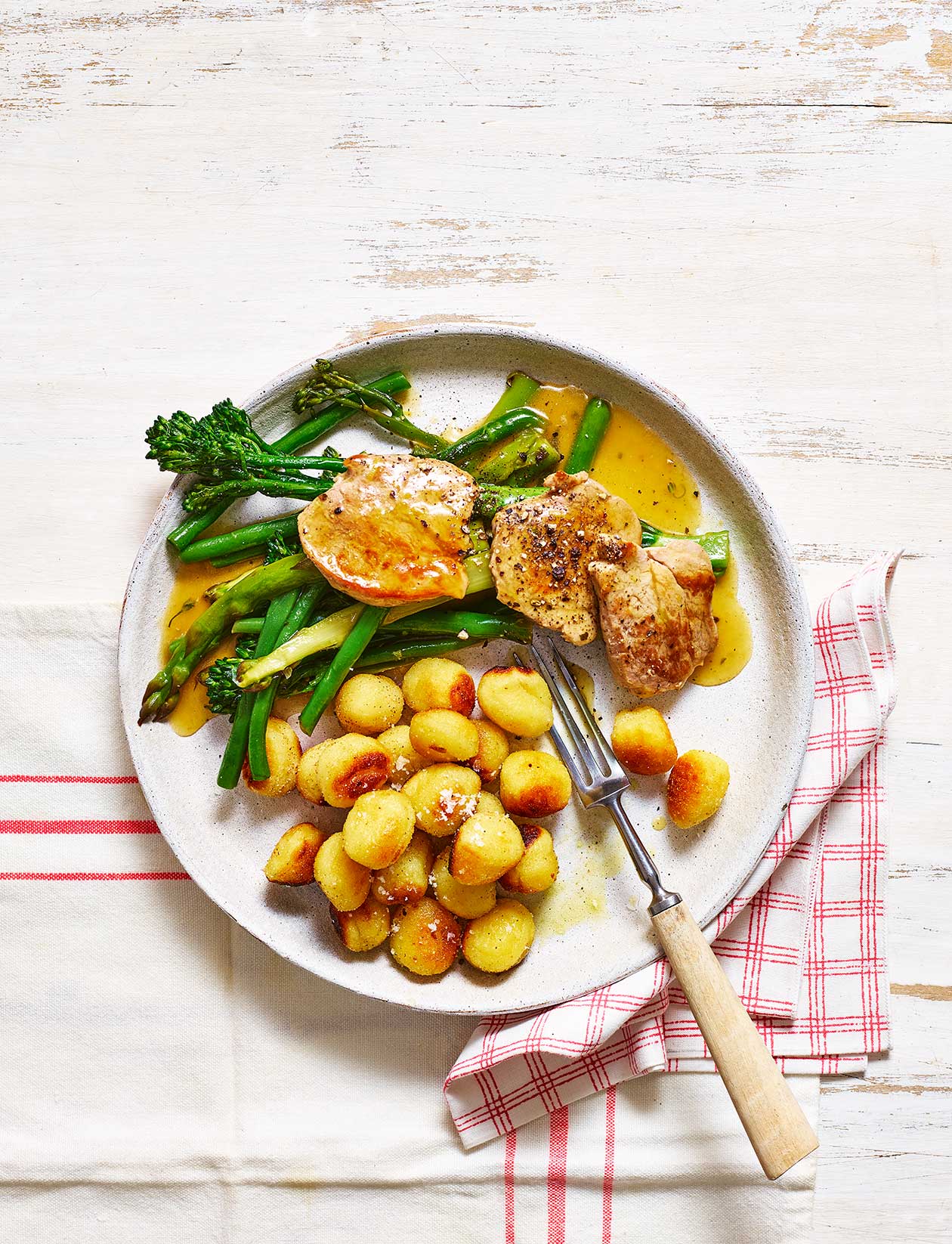 20-minute lemon pork and crispy gnocchi recipe | Sainsbury`s Magazine