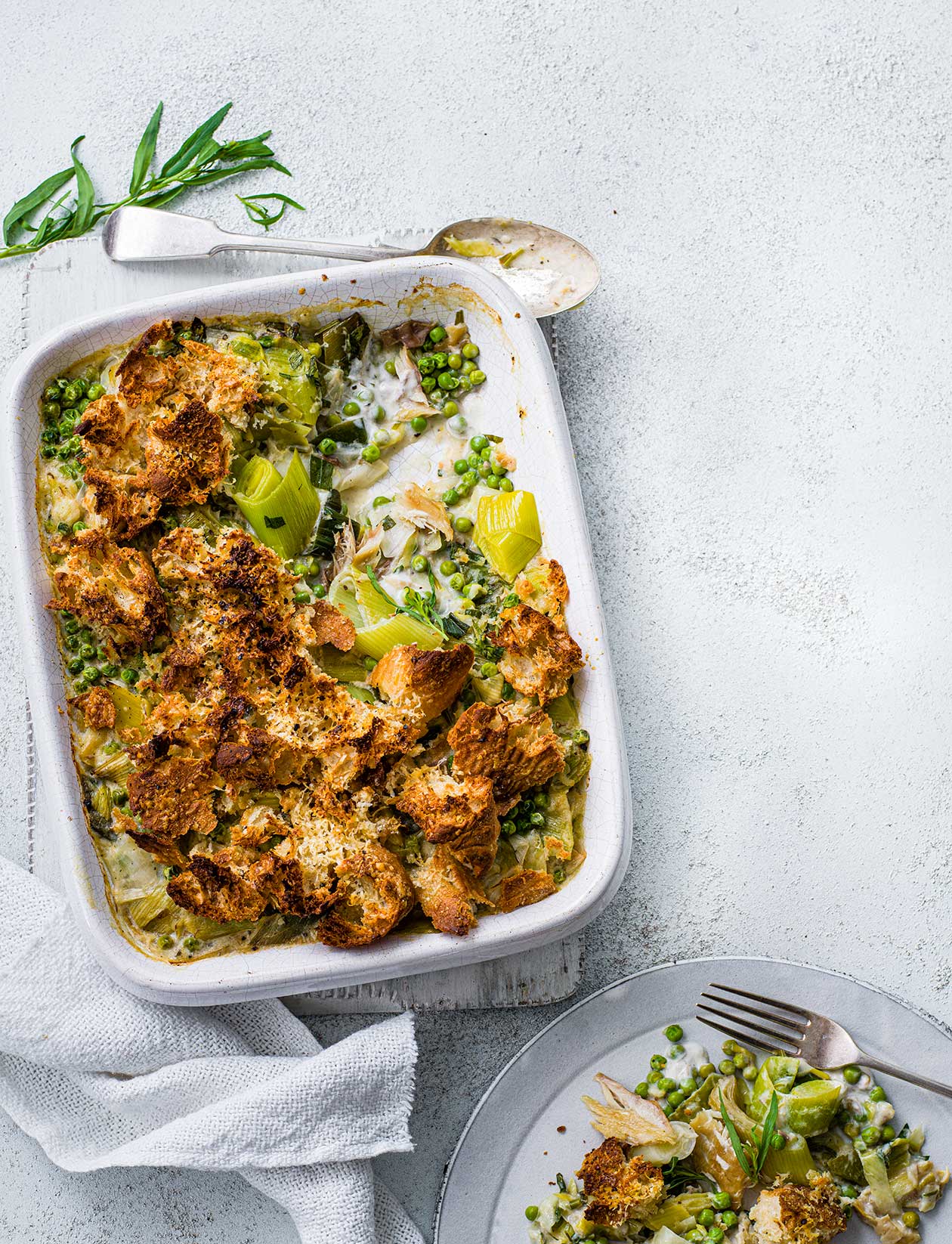 Smoked mackerel and leek gratin recipe Sainsbury`s Magazine