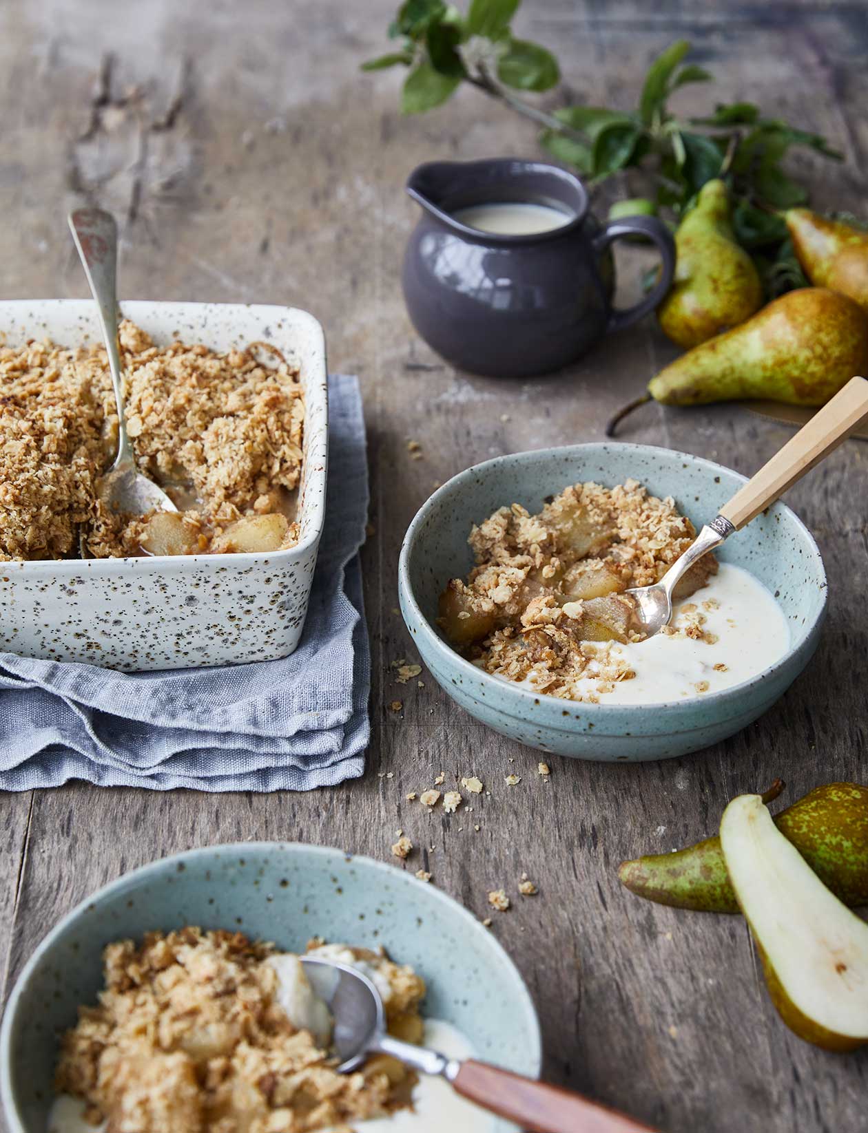 Spiced pear cider crumble recipe Sainsbury`s Magazine