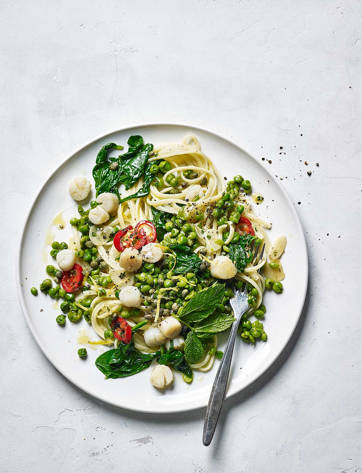 Lemon, scallop and pea pasta recipe Sainsbury`s Magazine
