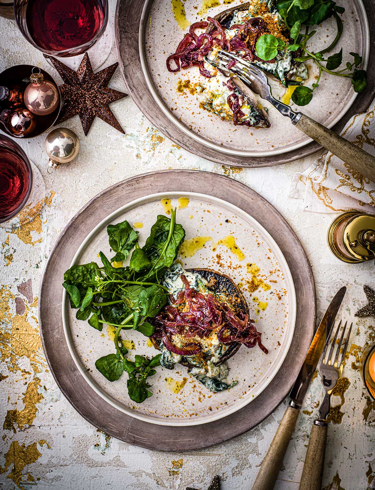 Triple-cheese stuffed mushrooms recipe | Sainsbury`s Magazine