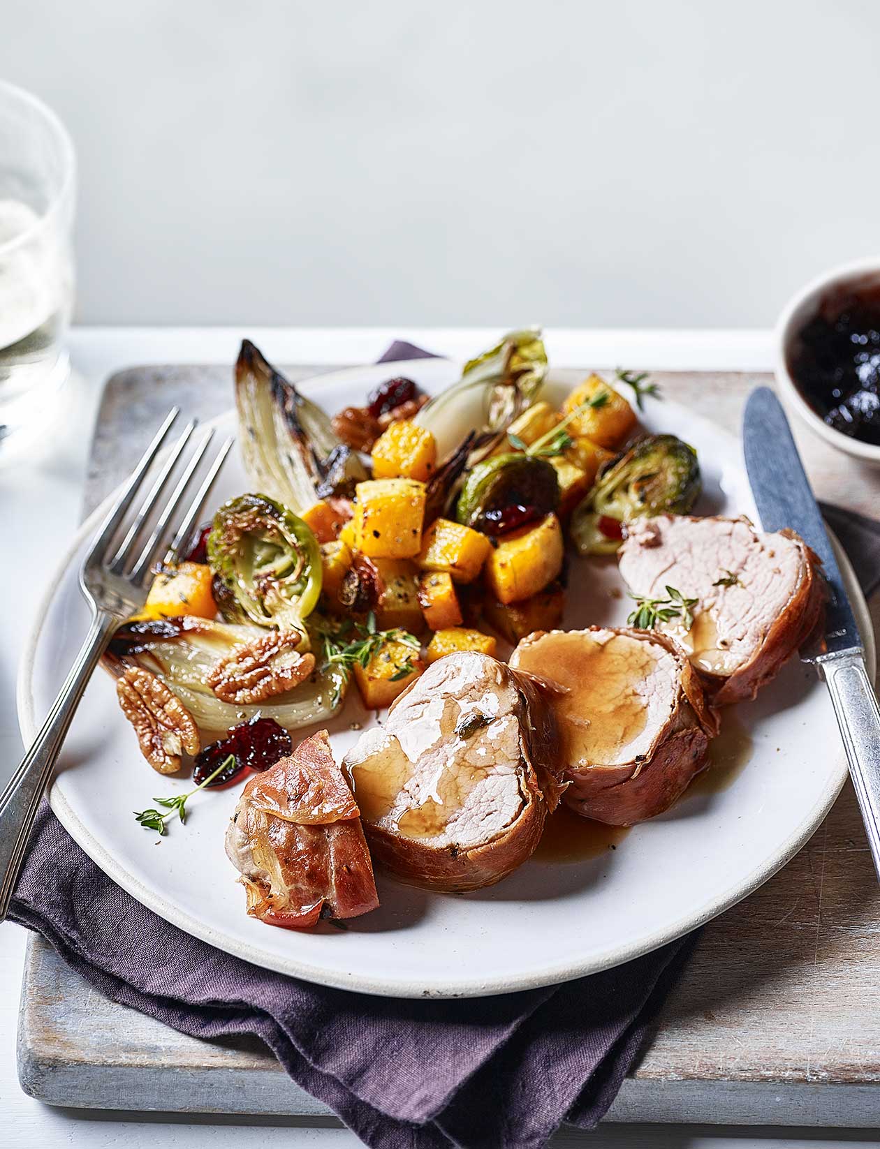 Quick roast pork and vegetables recipe | Sainsbury`s Magazine