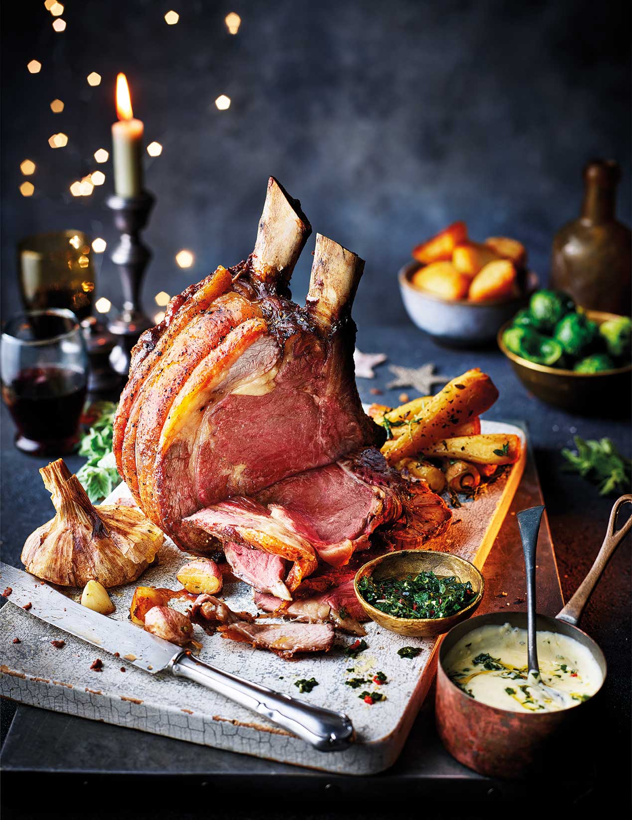 Roast rib of beef with chimichurri Béarnaise sauce recipe | Sainsbury`s Magazine