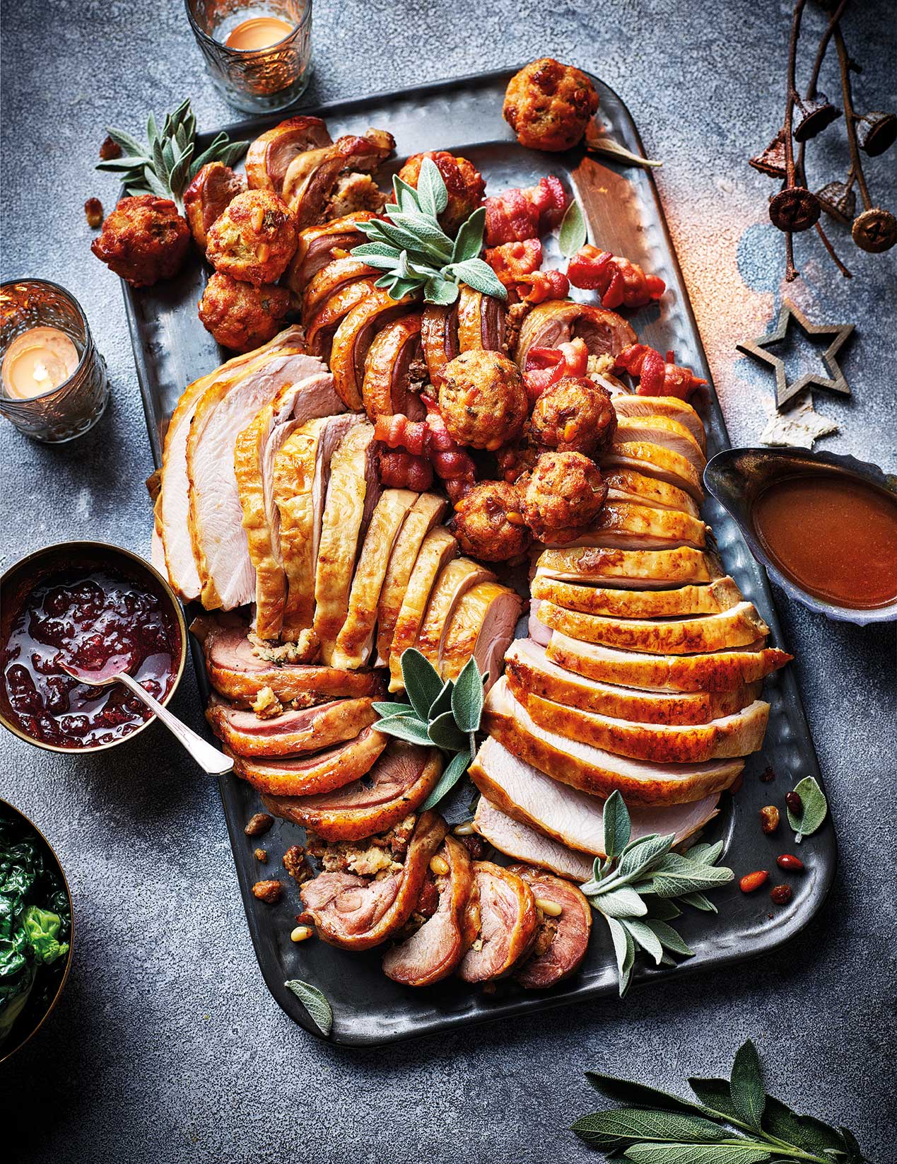 Christmas roast turkey with sage stuffing recipe