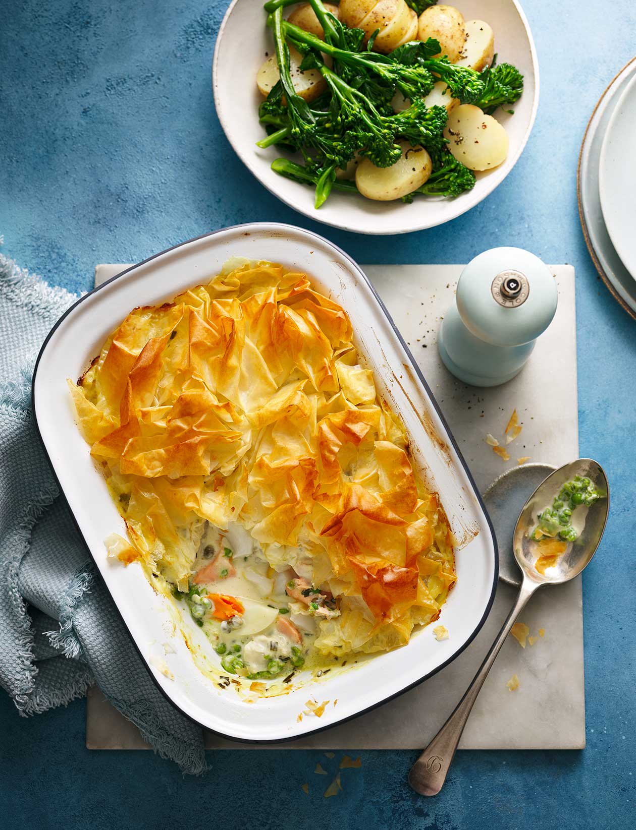 Fish pie with filo pastry recipe Sainsbury`s Magazine