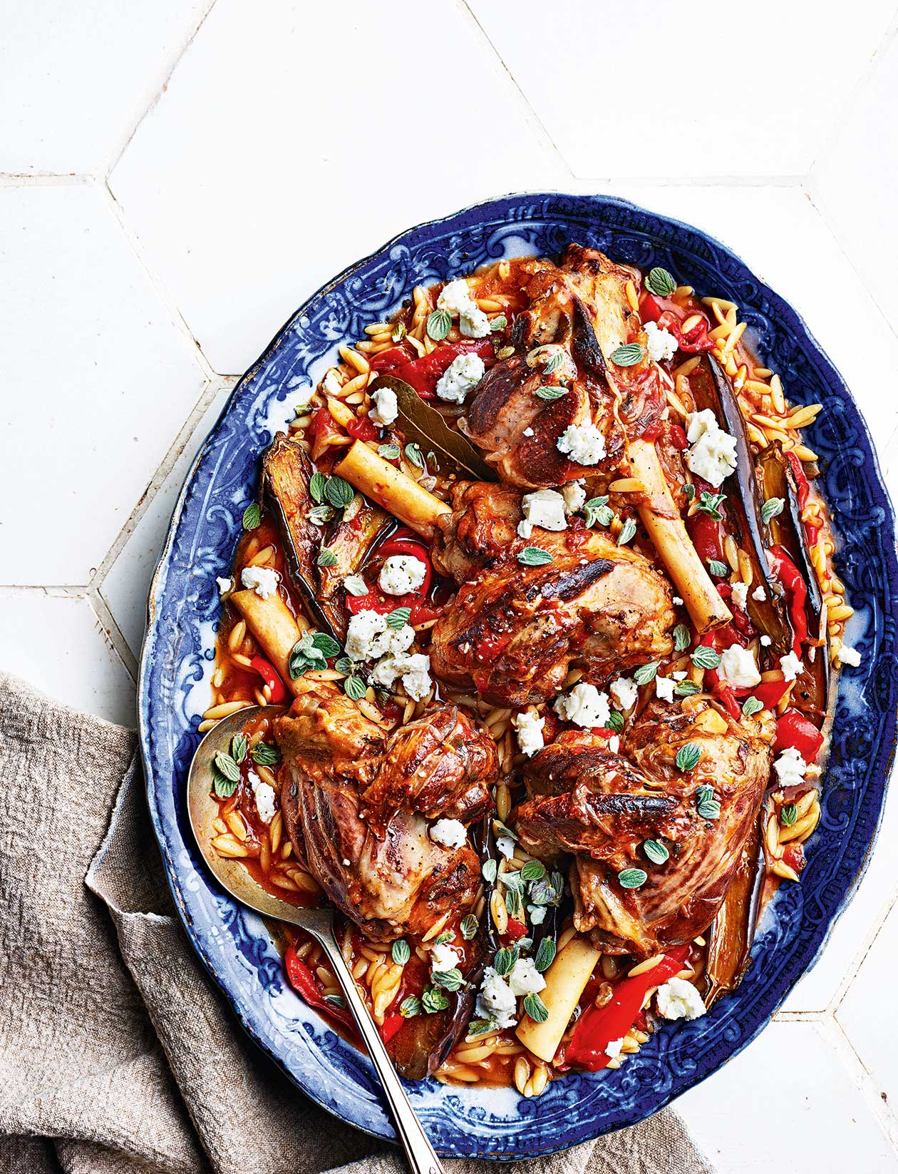 Braised lamb shanks with orzo recipe | Sainsbury`s Magazine