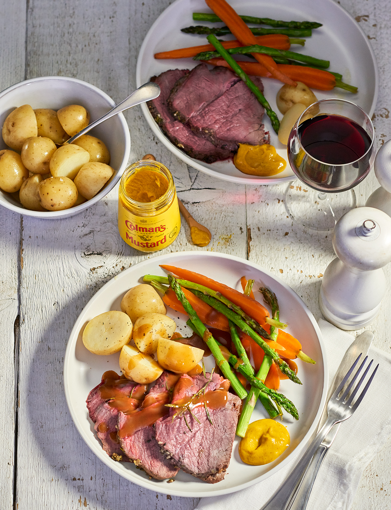 Colman's herb and mustard crusted roast beef recipe Sainsbury`s Magazine