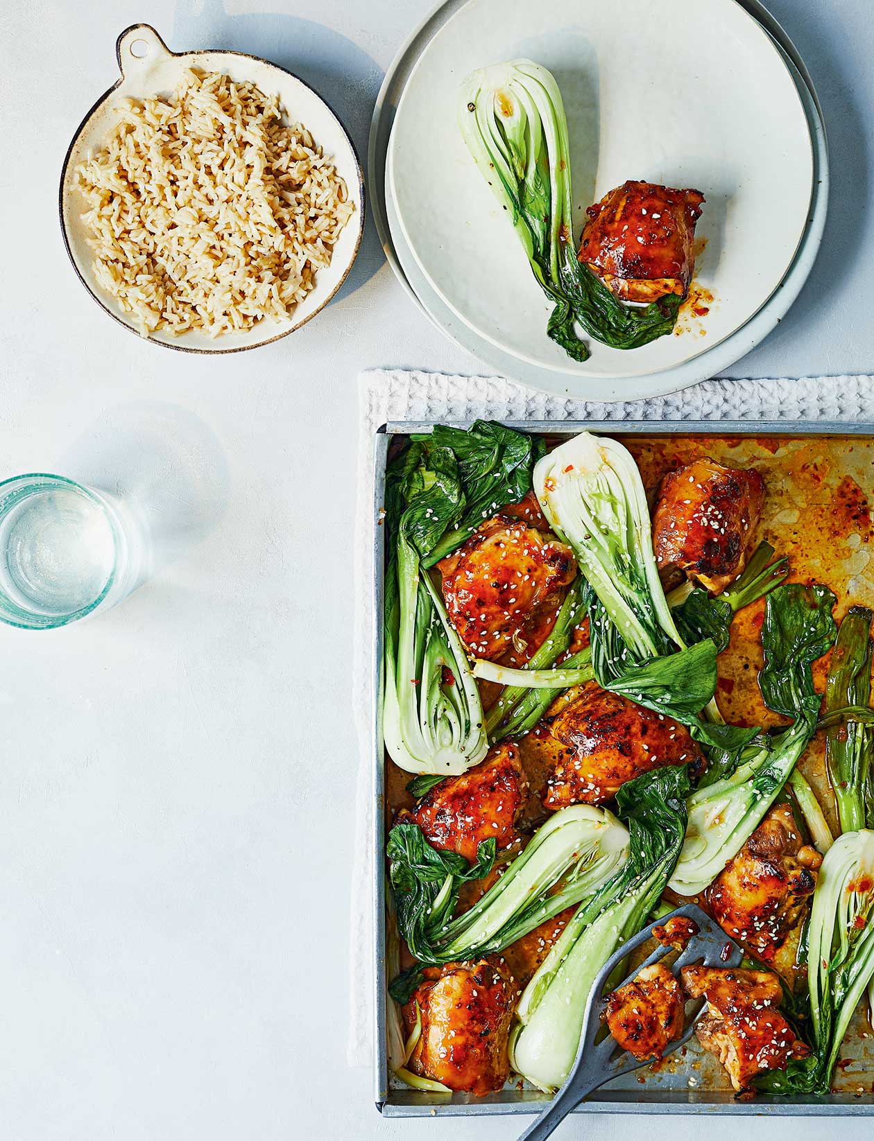 Sweet chilli chicken traybake recipe | Sainsbury`s Magazine