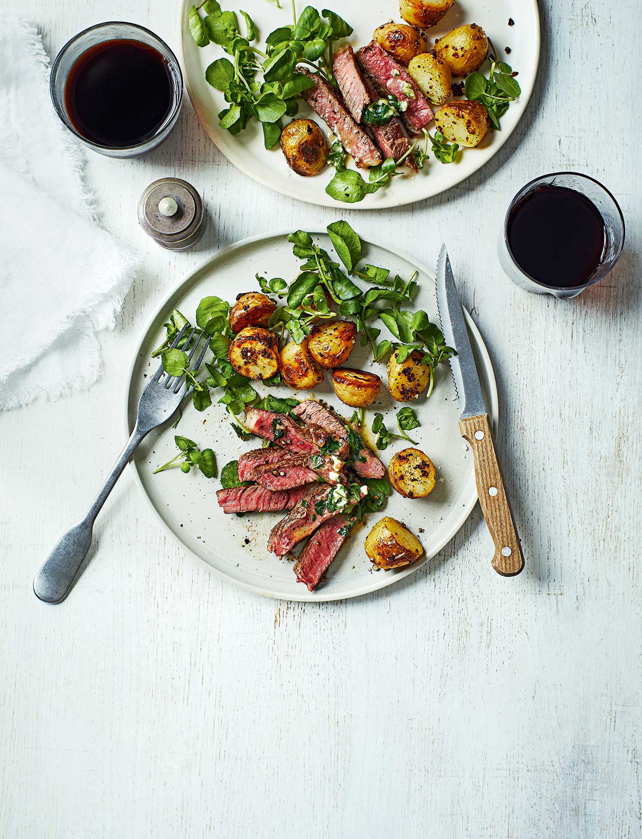 Steak with anchovy butter and mustard roast potatoes recipe | Sainsbury ...