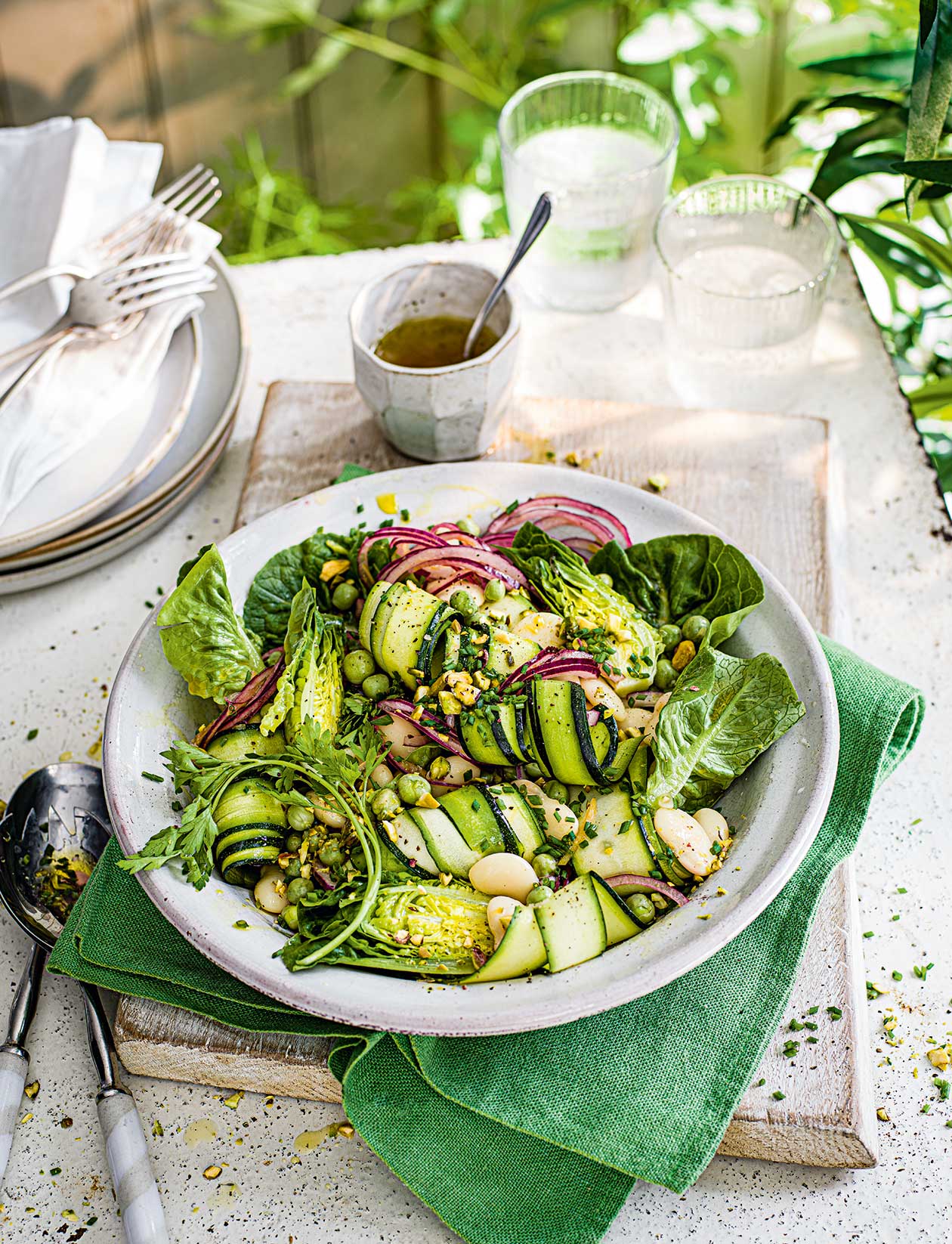 Lettuce, pea, preserved lemon and butter bean salad recipe | Sainsbury`s Magazine