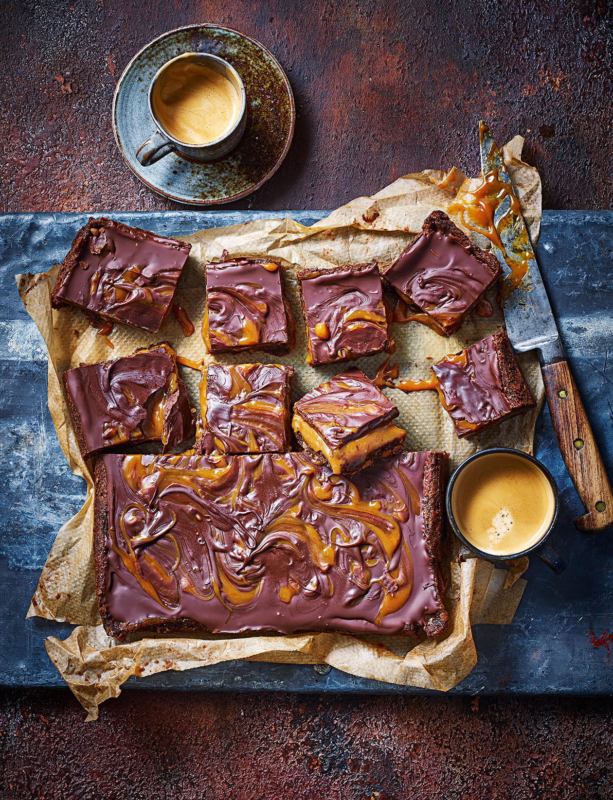 Mocha salted caramel crunch squares recipe Sainsbury`s Magazine