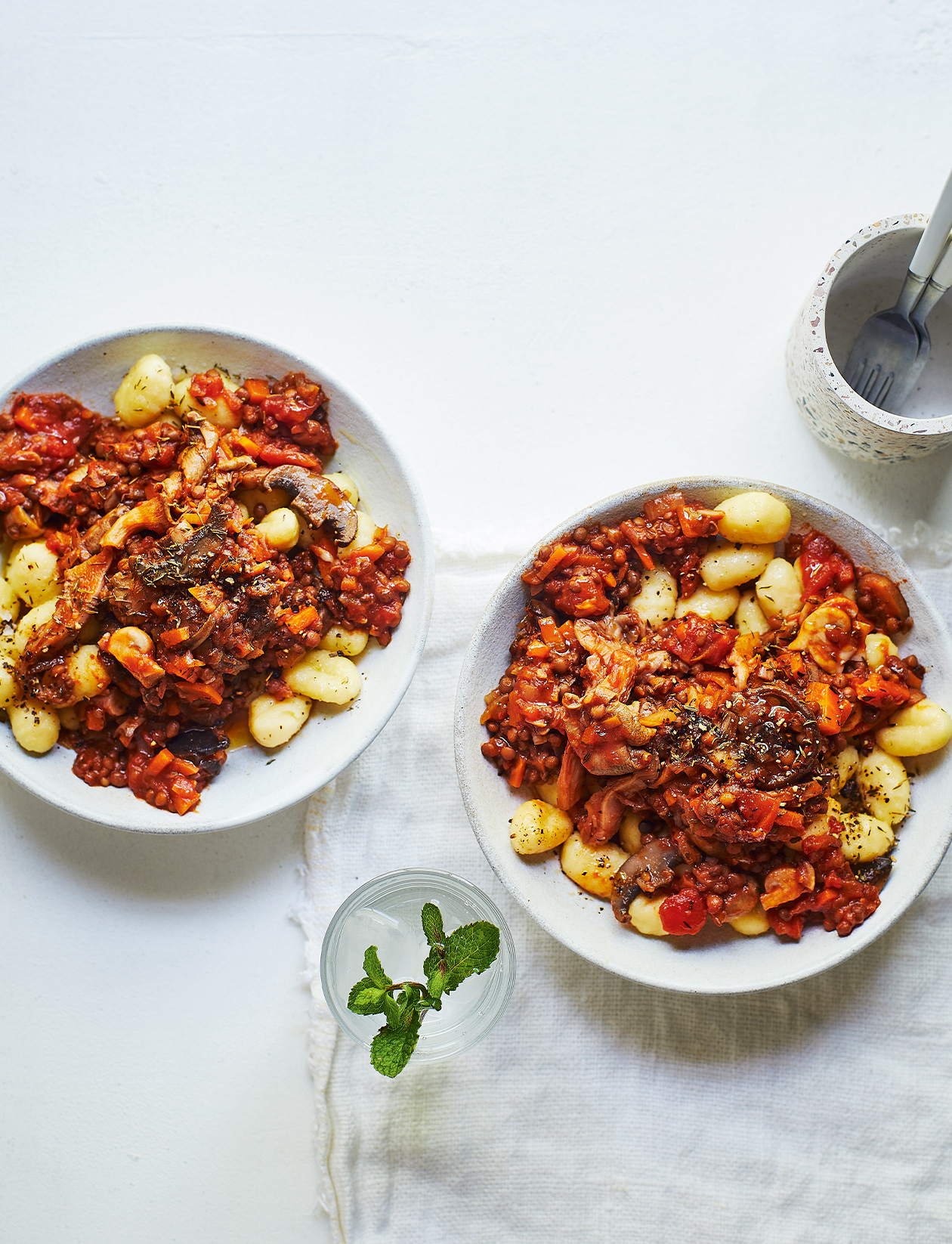 Gnocchi with mushroomlentil ragù recipe Sainsbury`s Magazine