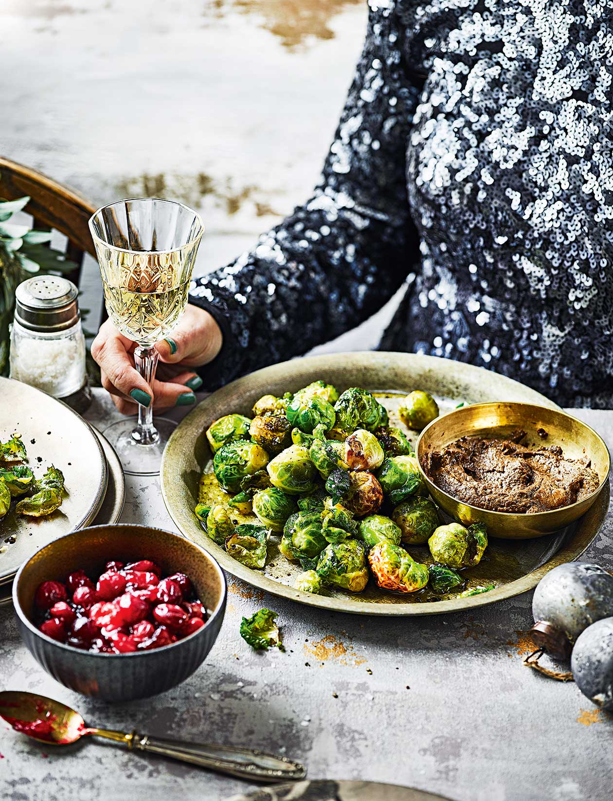Duck fatfried sprouts with mushroom ketchup recipe Sainsbury`s Magazine