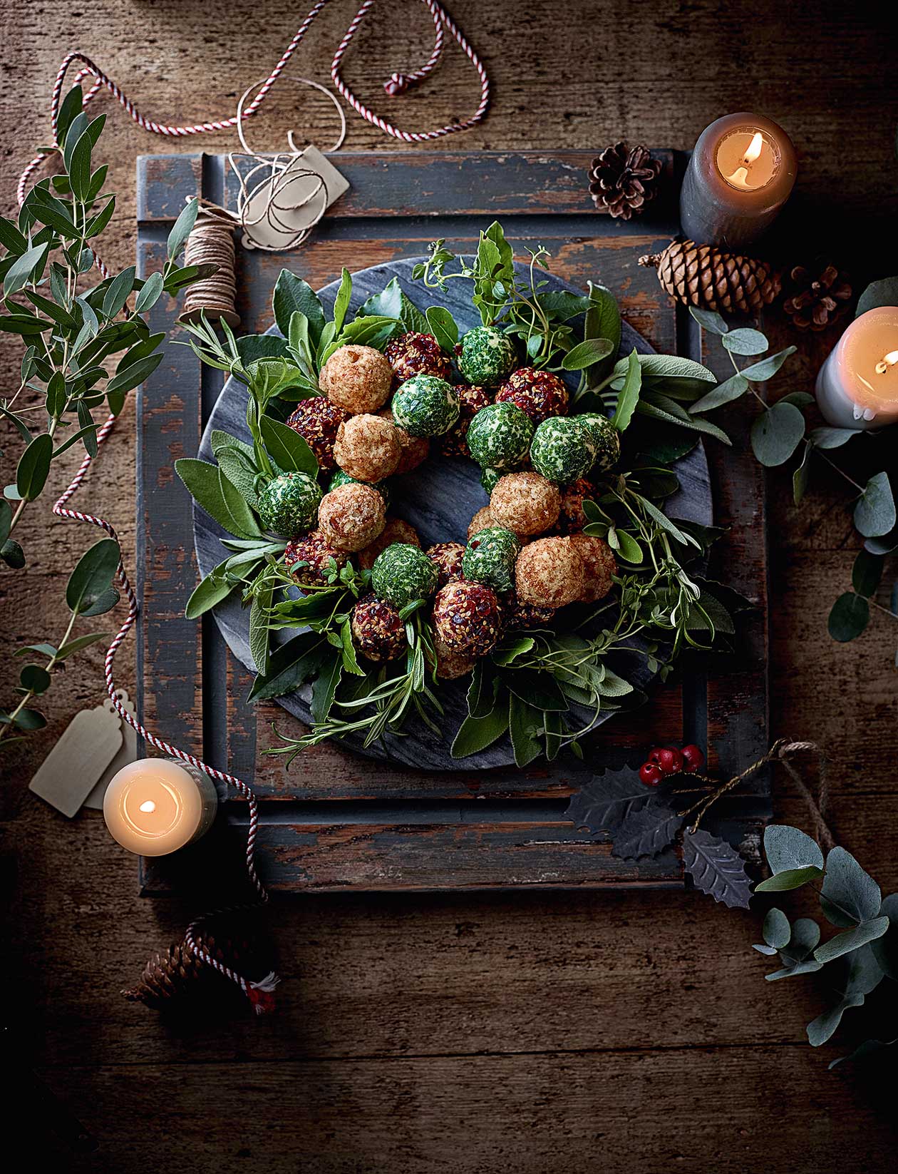 Cheese ball wreath recipe Sainsbury`s Magazine
