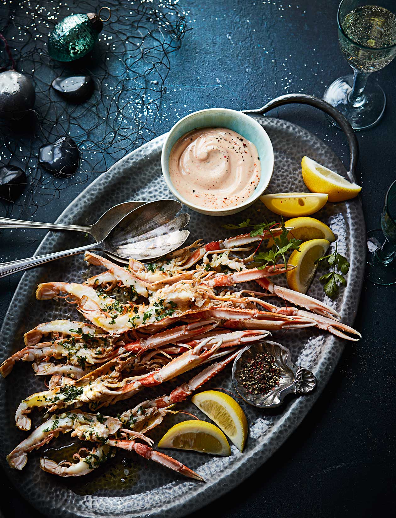 Grilled garlic butter langoustines and Marie Rose recipe Sainsbury`s