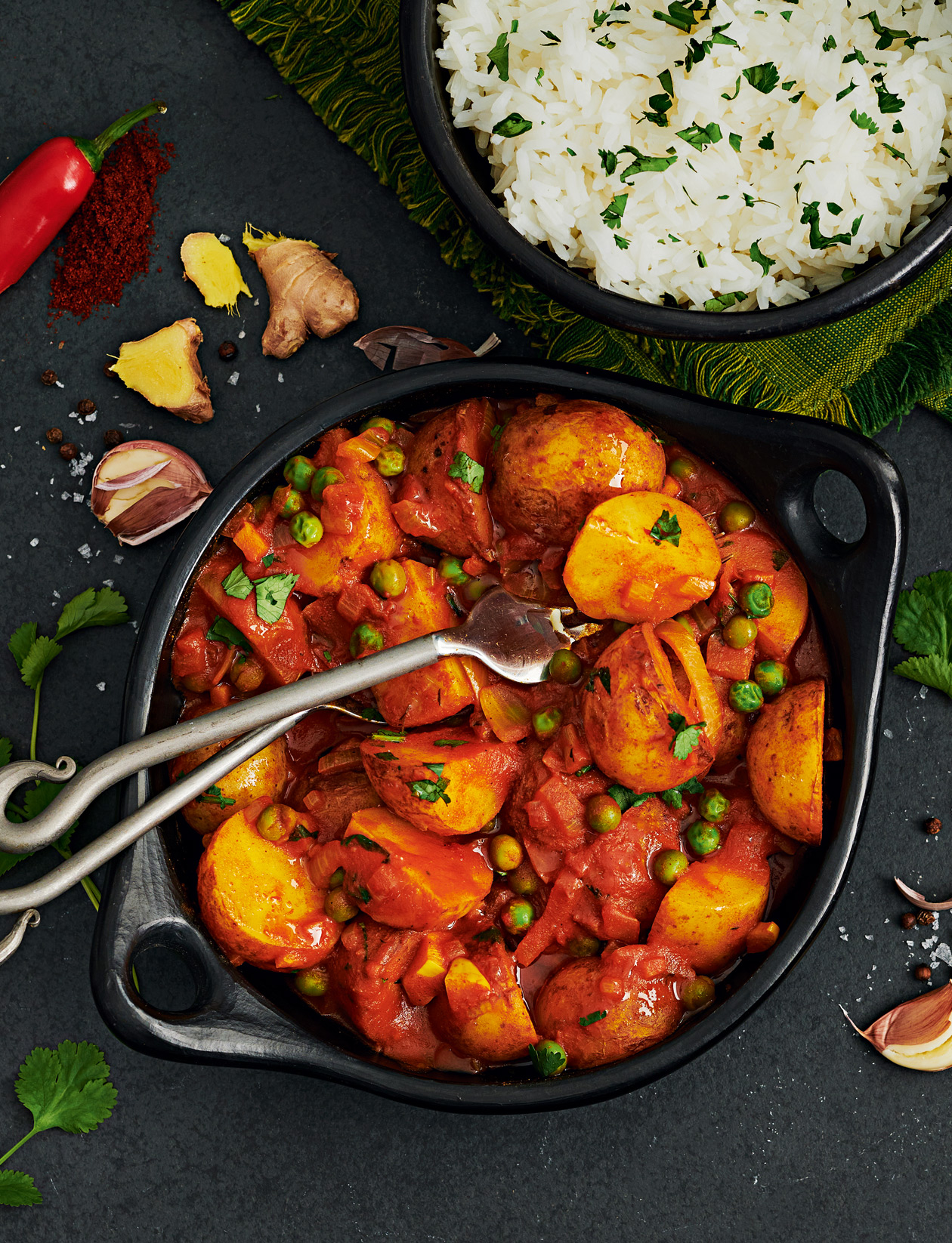 Sponsored Potato and pea curry from Knorr Stock Pots recipe