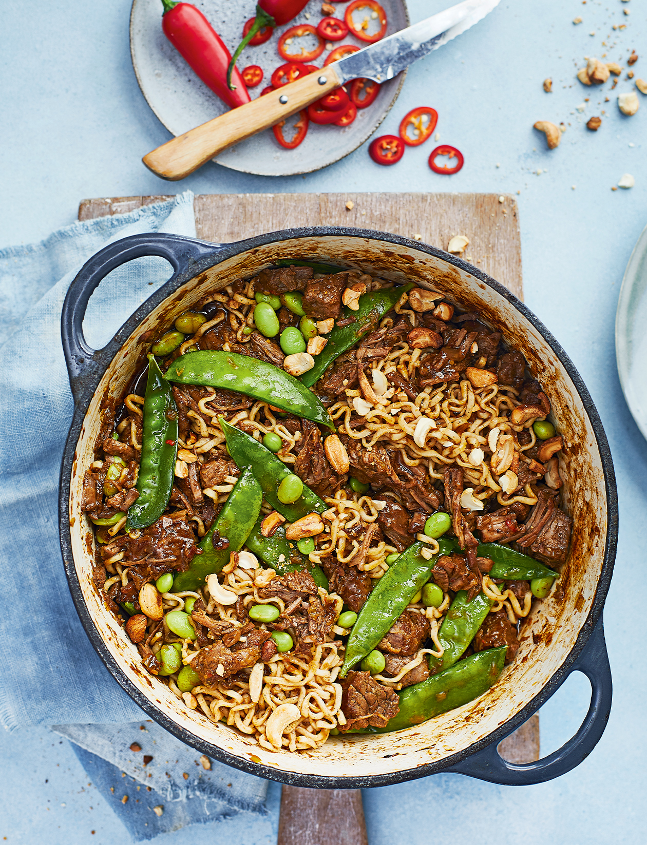 5spice beef and noodle onepot recipe Sainsbury`s Magazine