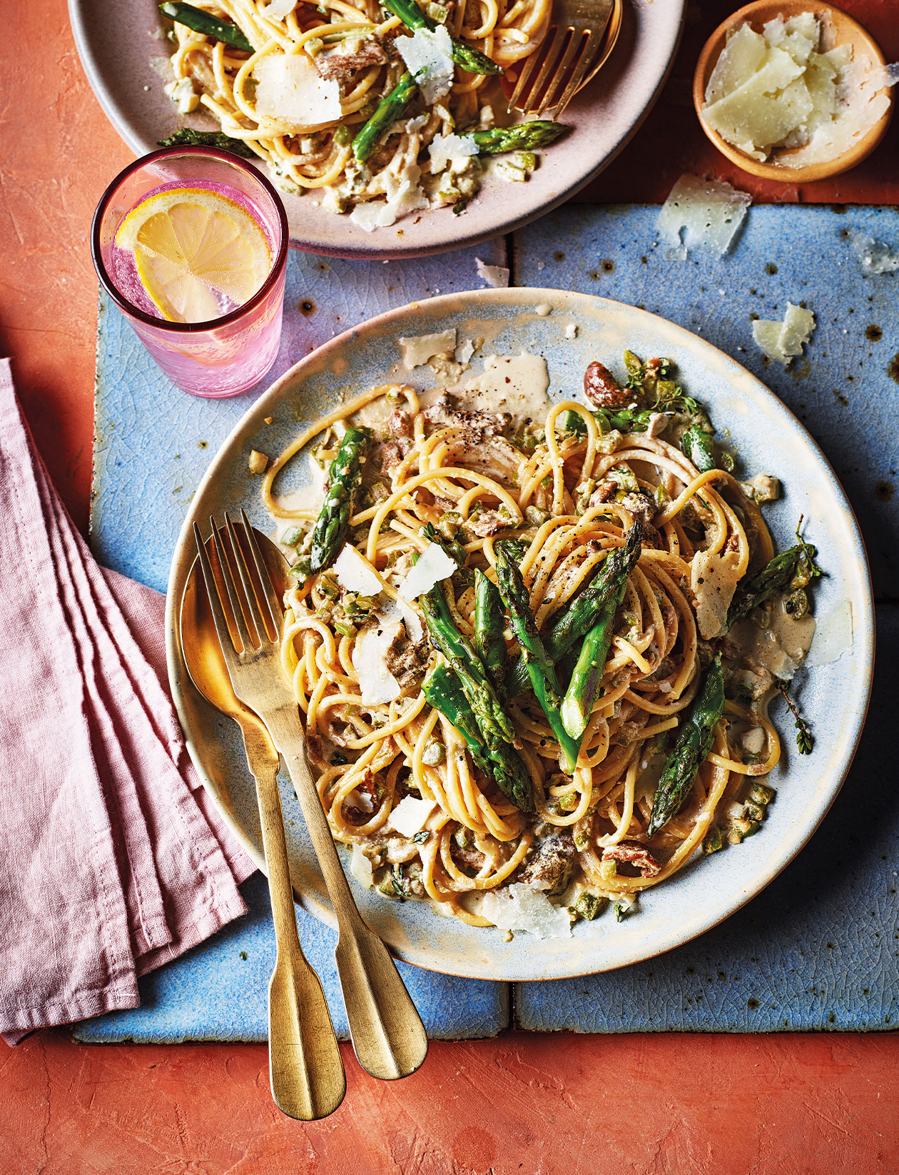 Asparagus and porcini spaghetti recipe Sainsbury`s Magazine