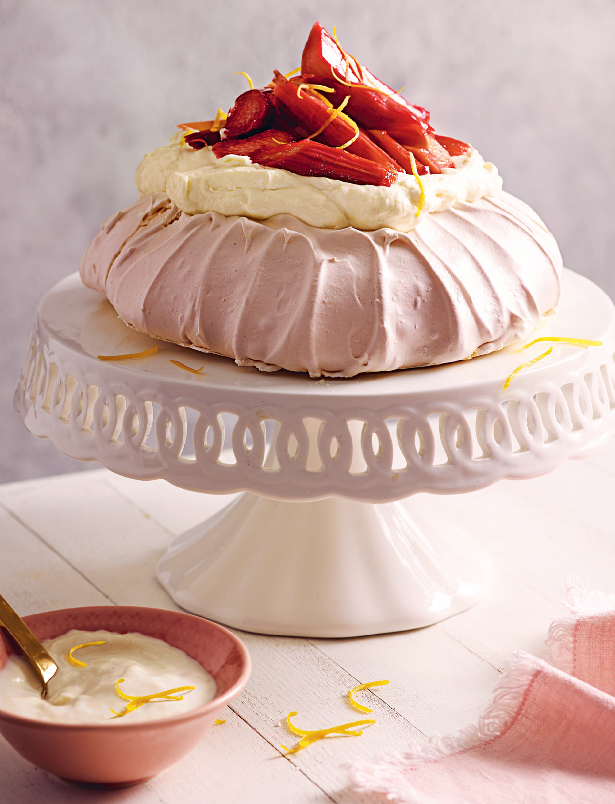 Sponsored: Rhubarb pavlova with Rachel's Organic recipe | Sainsbury`s Magazine