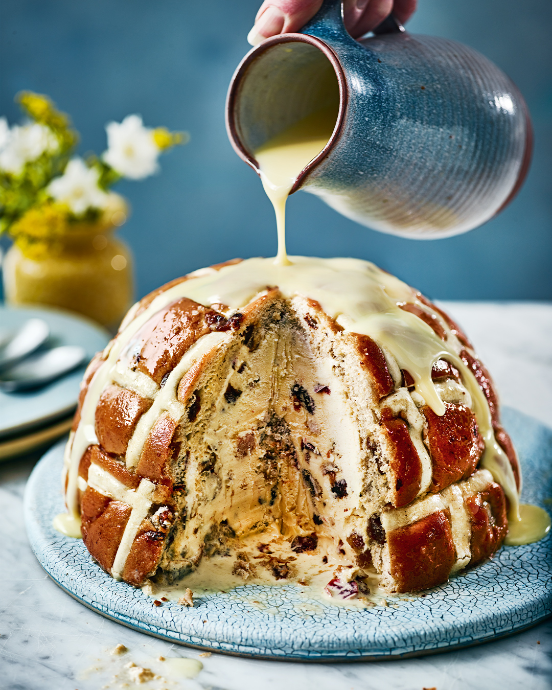 Hot cross bun ice cream bombe recipe | Sainsbury`s Magazine