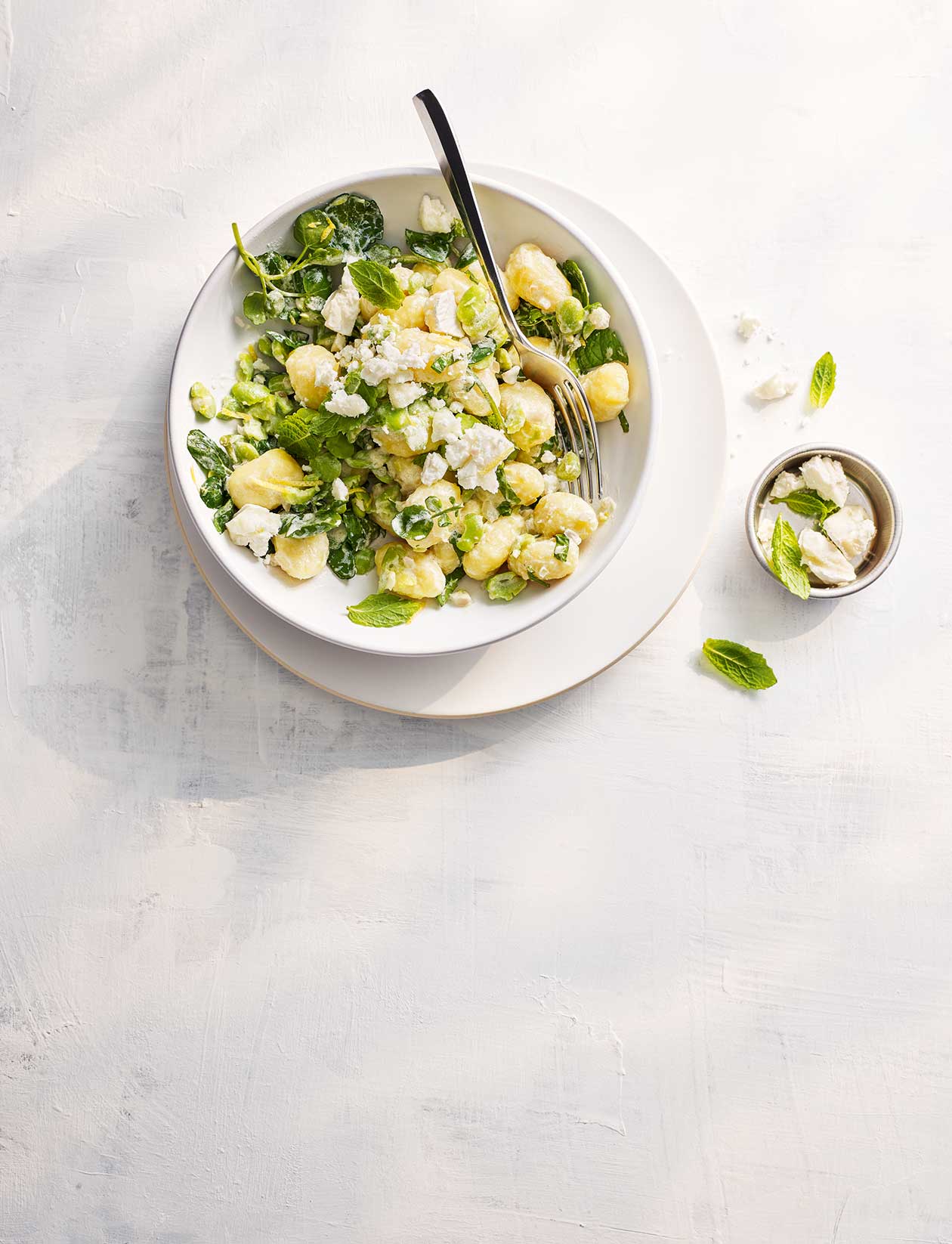 Smashed broad bean gnocchi recipe Sainsbury`s Magazine