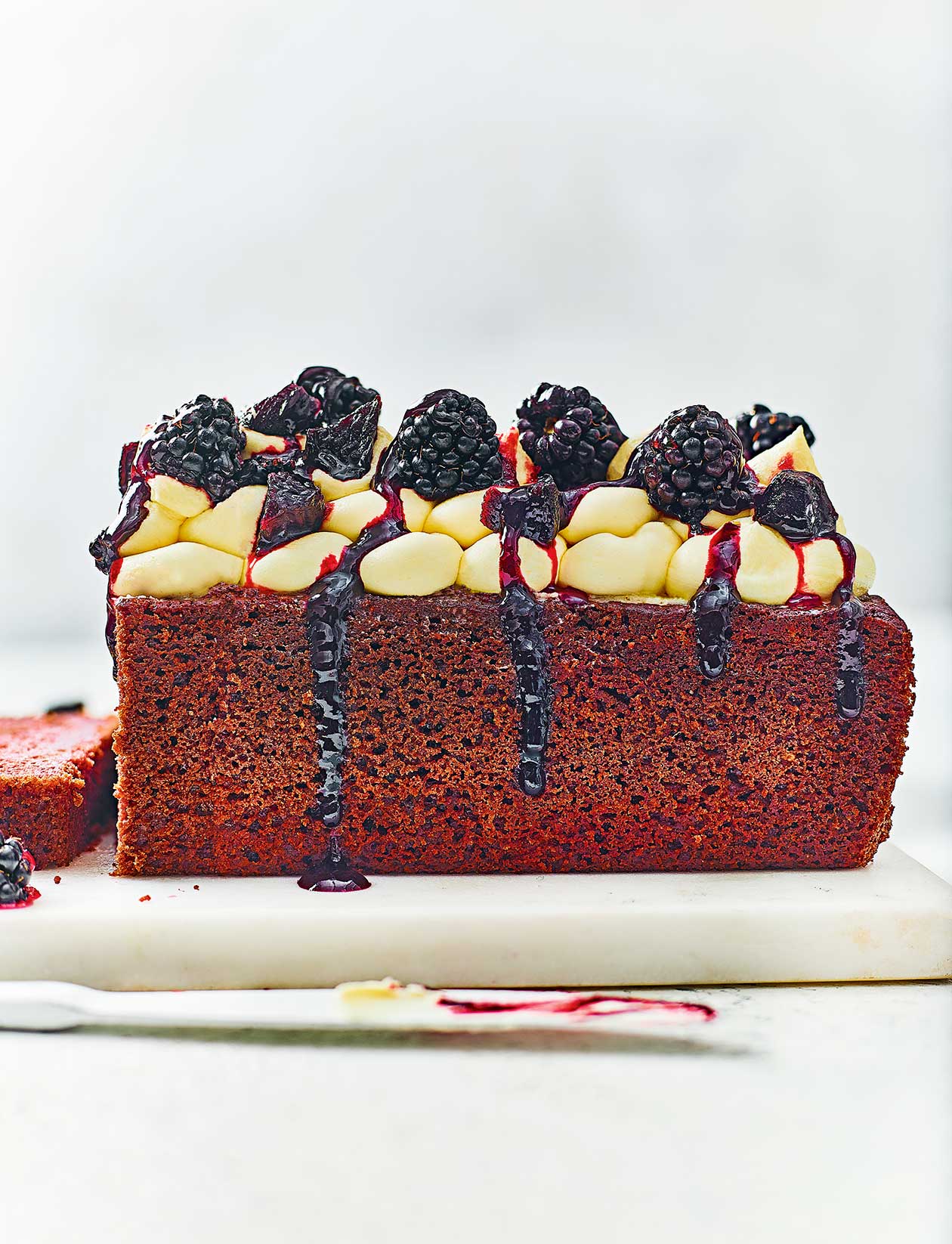 Blackberry red loaf cake recipe | Sainsbury`s Magazine