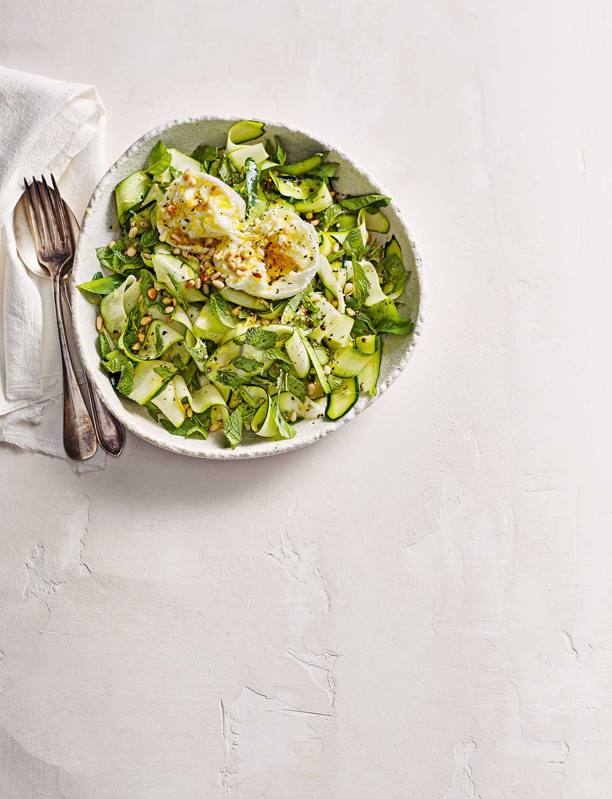 Reader recipe: Courgette salad with burrata and pine nuts | Sainsbury`s Magazine