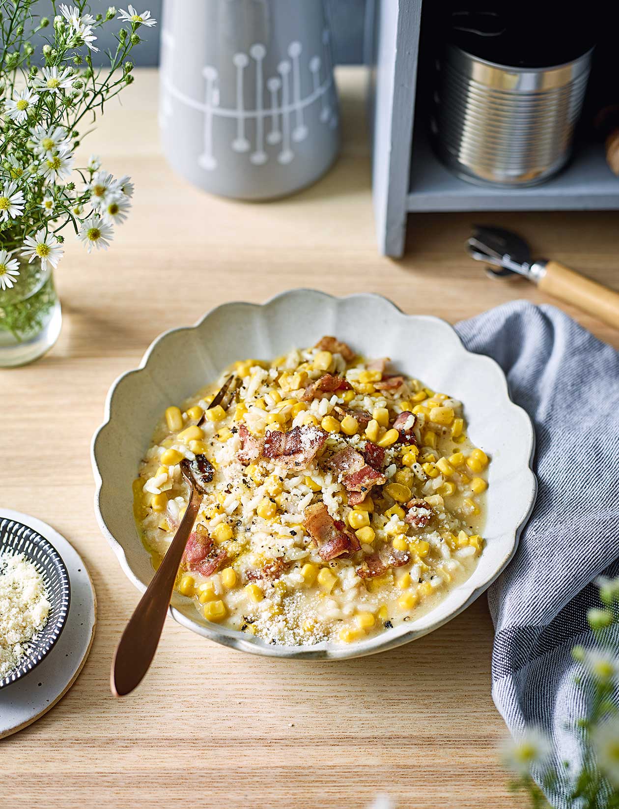 Sweetcorn and bacon risotto recipe Sainsbury`s Magazine