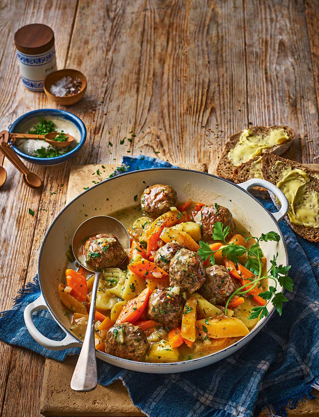 Lamb meatball cawl recipe Sainsbury`s Magazine