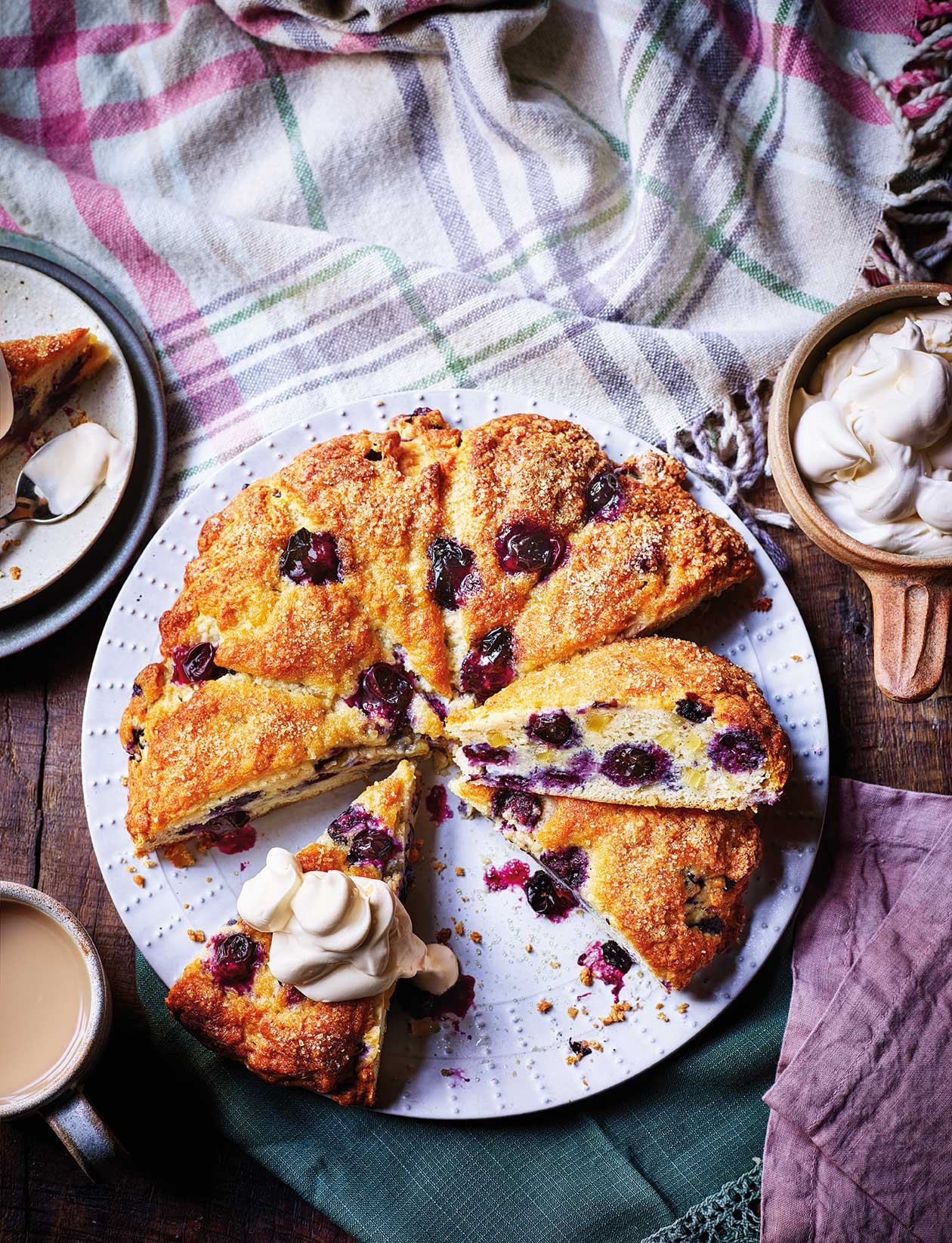 Buttermilk, blueberry and ginger scone cake recipe | Sainsbury`s Magazine