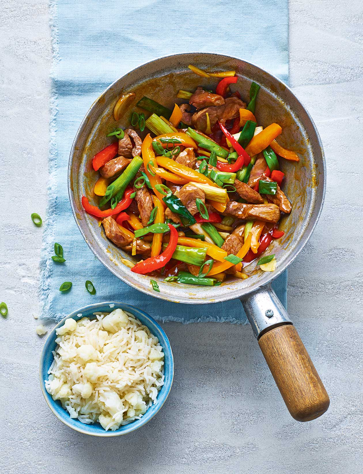Ginger lamb stir-fry with ‘half-the-carbs’ rice recipe | Sainsbury`s Magazine