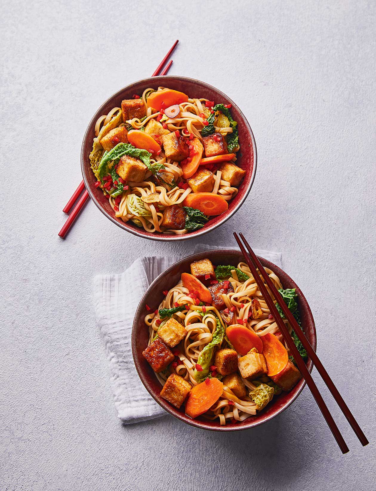 Veg and tofu spicy noodles recipe | Sainsbury`s Magazine