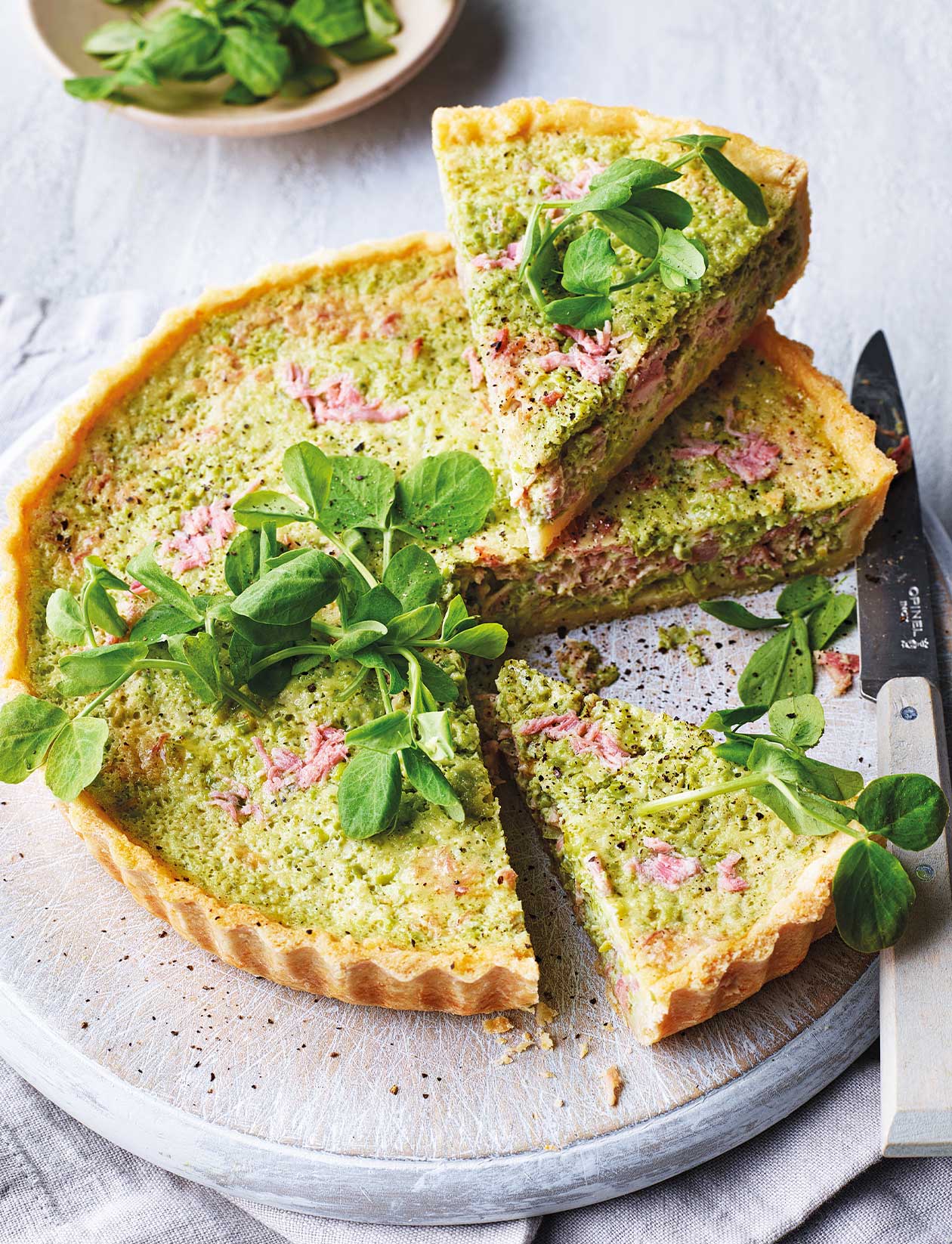 Pea, ham and mint quiche recipe Sainsbury`s Magazine