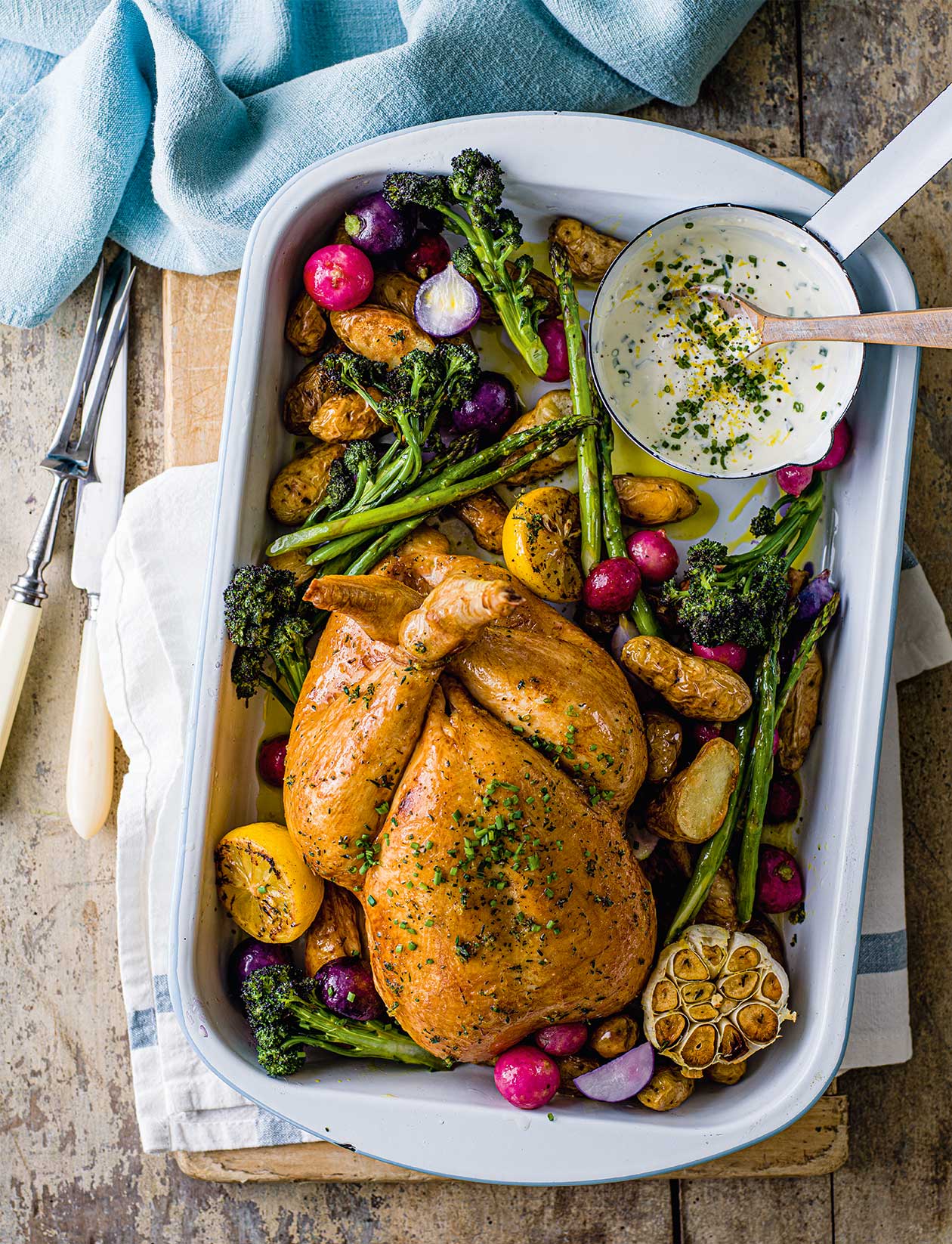 Spring chicken roast dinner recipe | Sainsbury`s Magazine