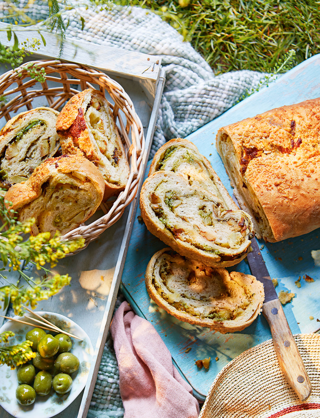 Roast potato and pesto stromboli recipe | Sainsbury`s Magazine