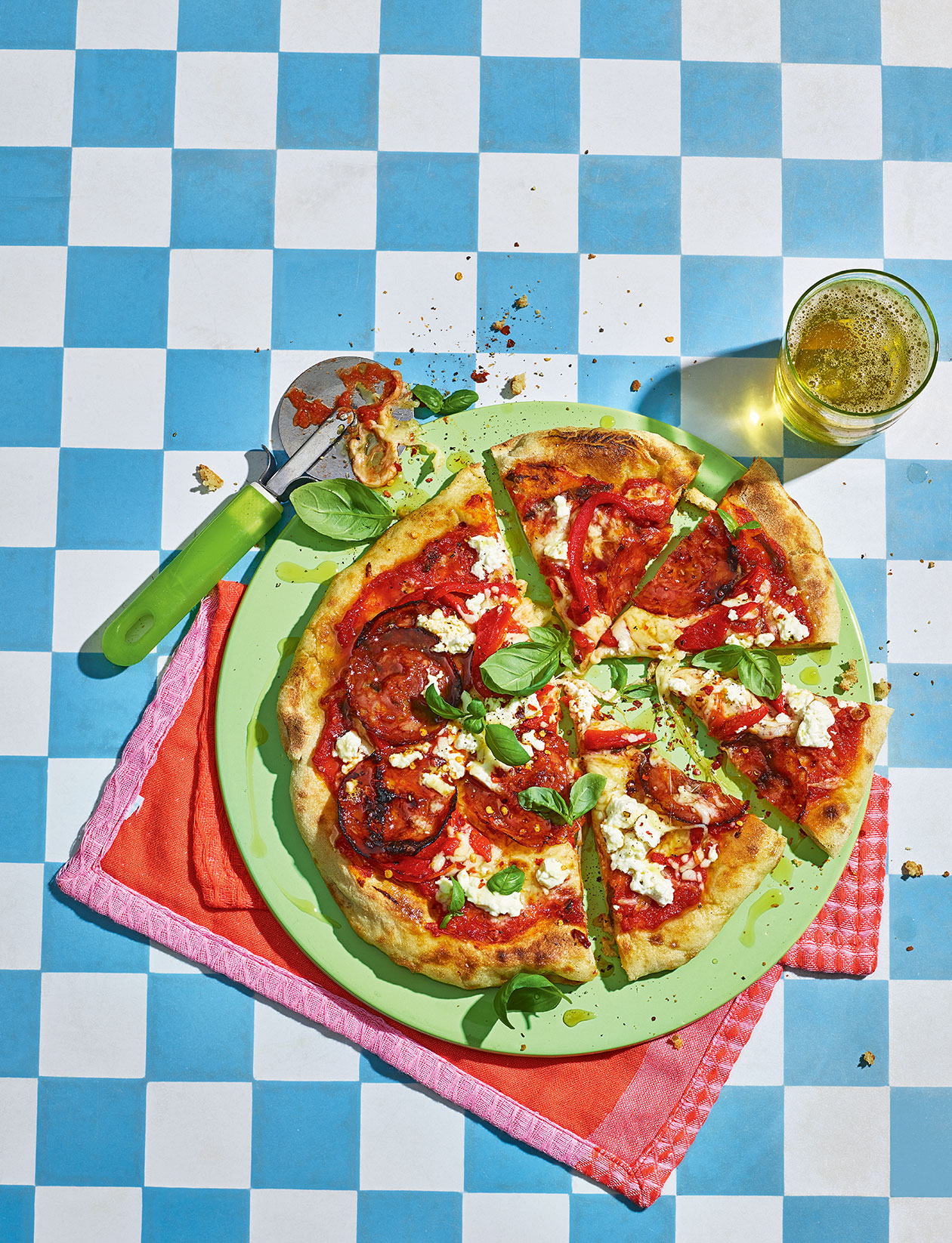 Chorizo and feta pizza with hot honey recipe | Sainsbury`s Magazine