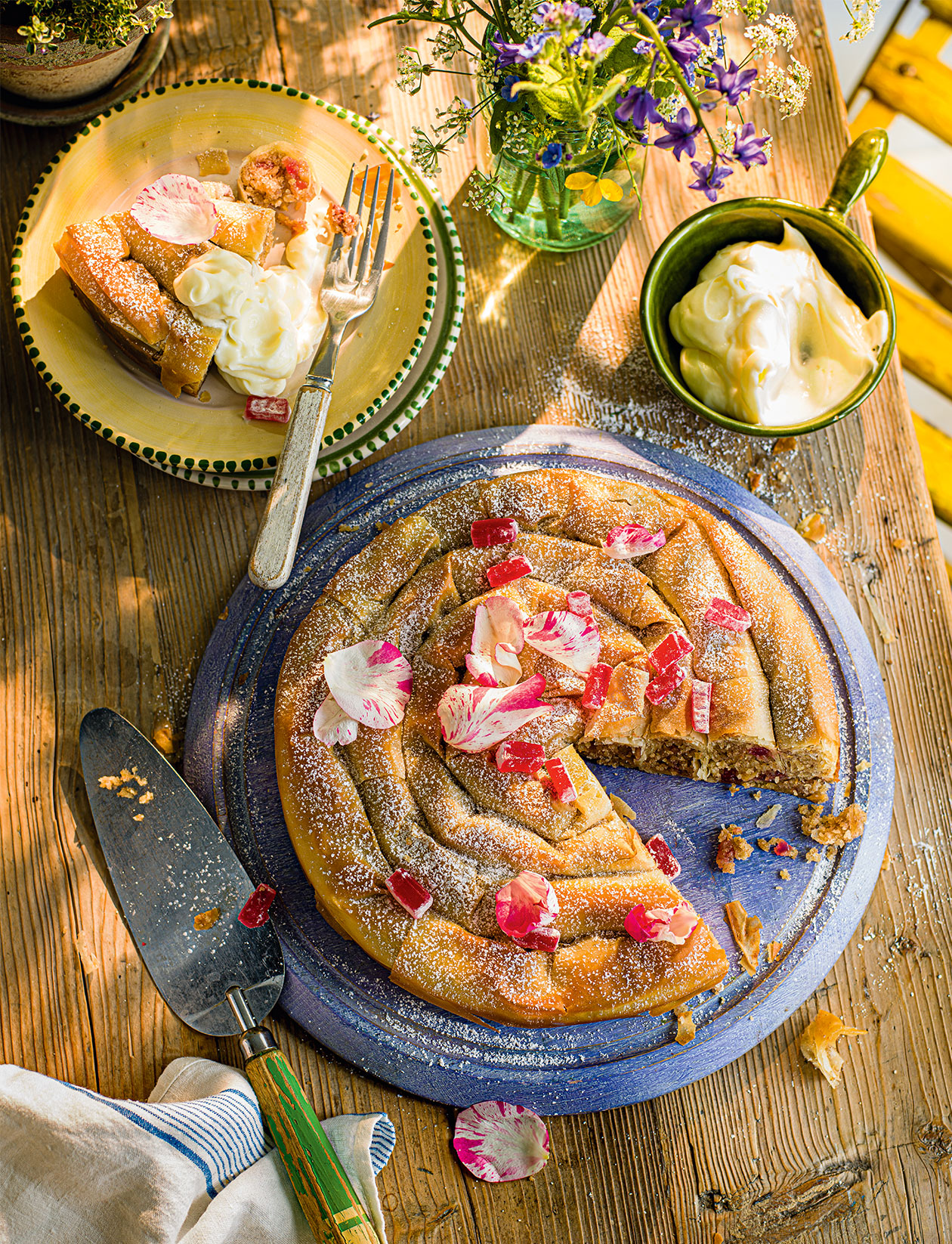 Almond and strawberry m'hencha recipe | Sainsbury`s Magazine
