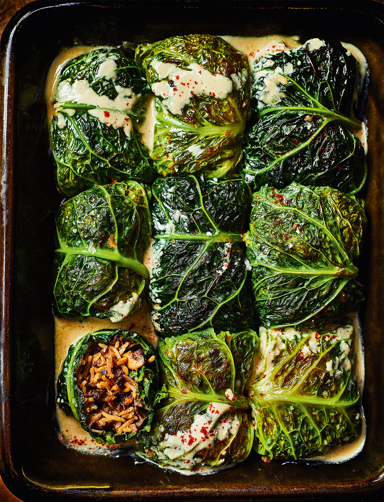 Mushroom cabbage rolls recipe | Sainsbury`s Magazine