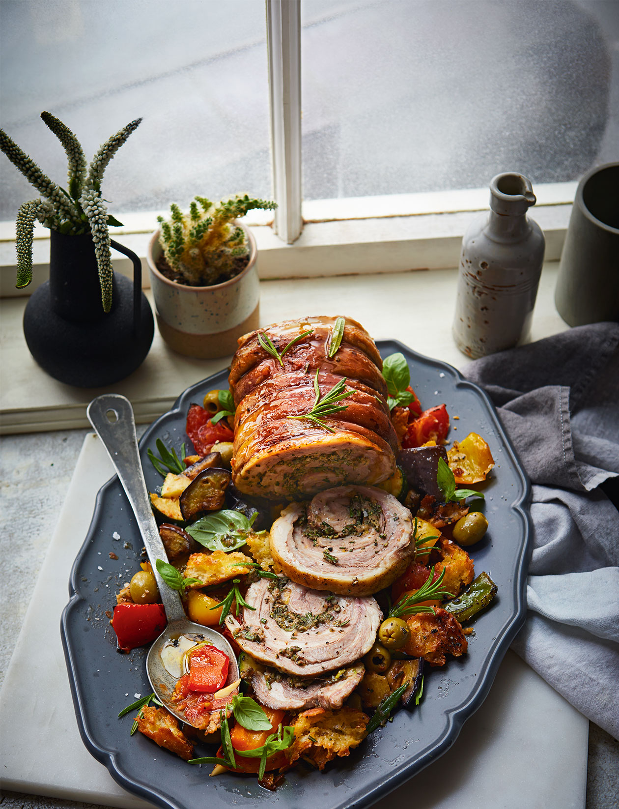Rosemary roast lamb with Provençal panzanella recipe | Sainsbury`s Magazine