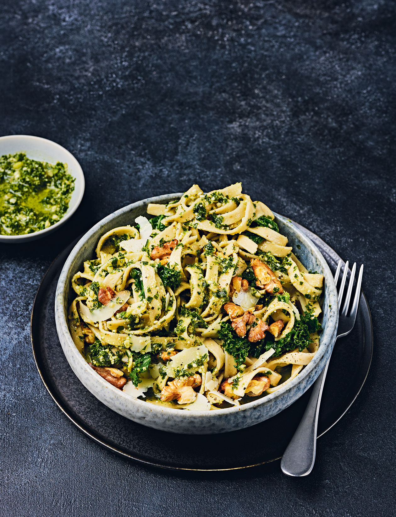 Tagliatelle with walnut and kale pesto recipe | Sainsbury`s Magazine