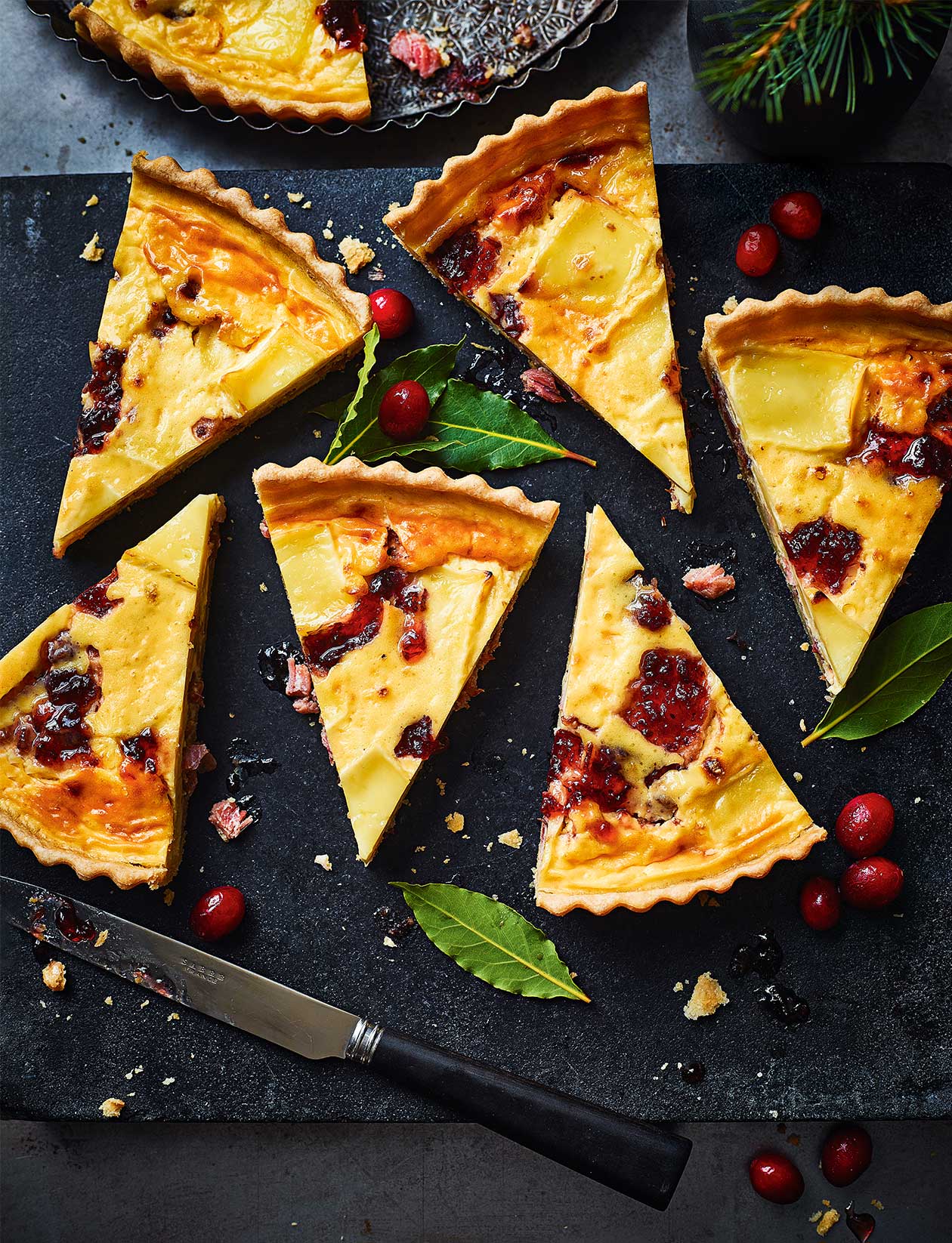Brie, bacon and cranberry quiche recipe Sainsbury`s Magazine